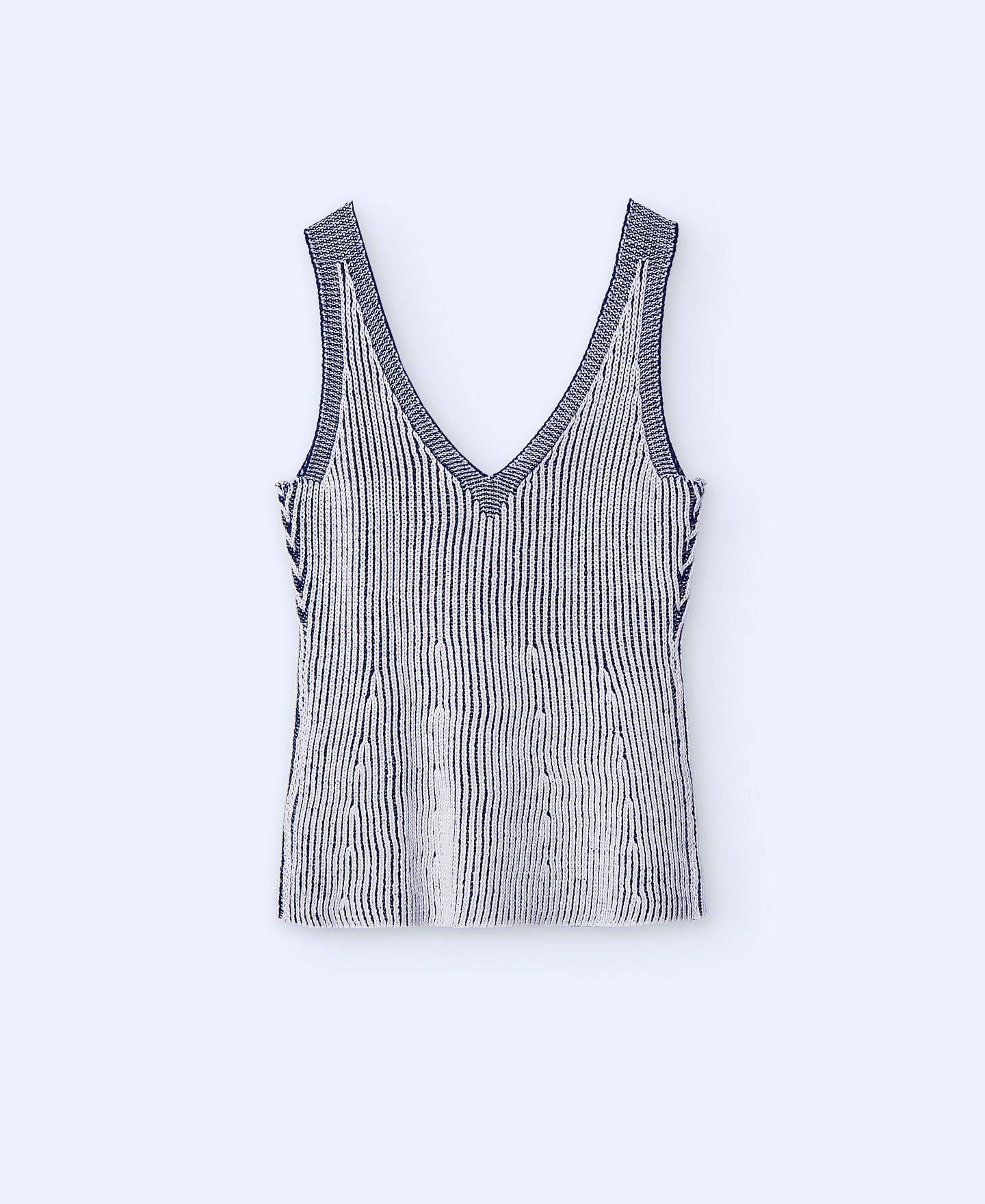 Double V-neckline knitted top image number 5
