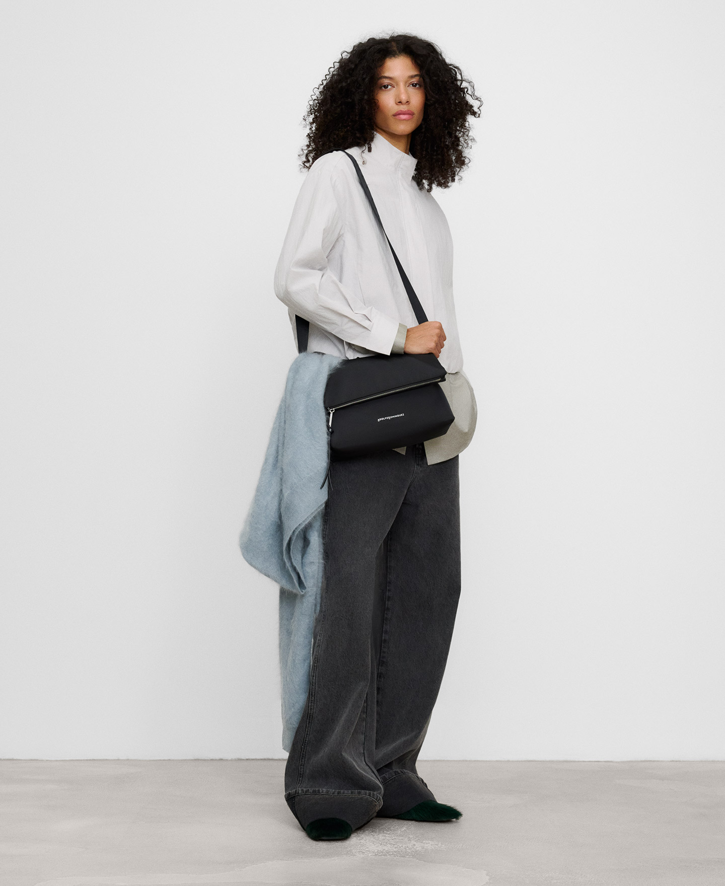 Fold-over flap medium nylon crossbody image number 4