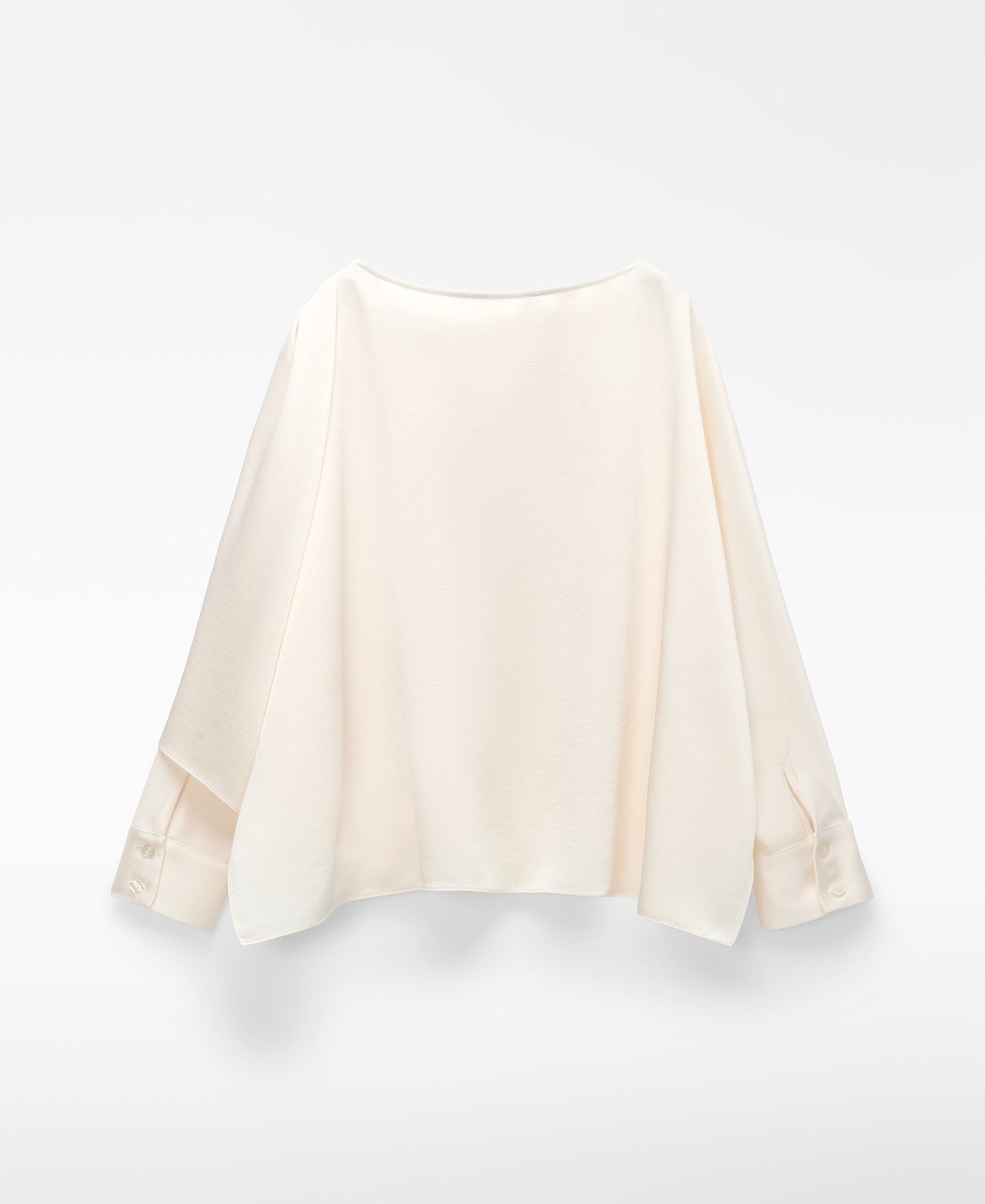 Satin scarf-collar loose top image number 5