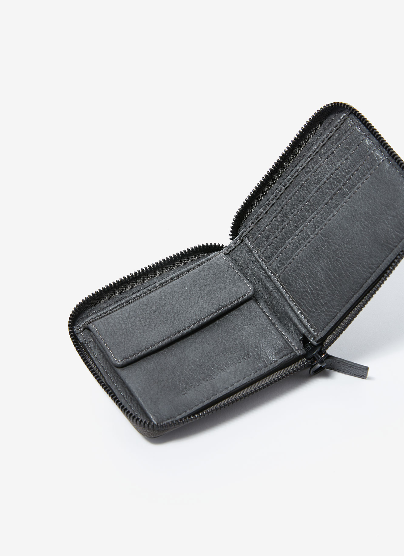 Squared wallet with crinkle finish image number 2