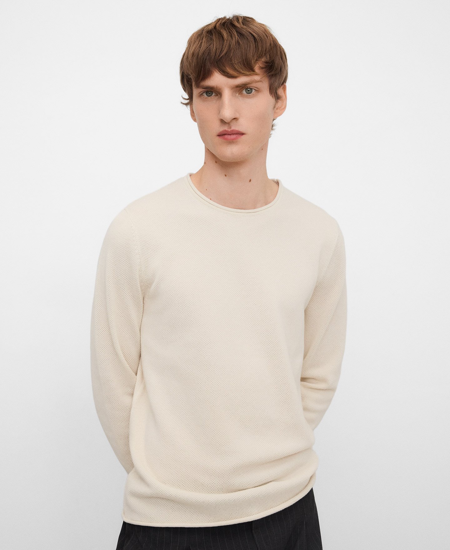 Structured knit rolled neck T-shirt image number 0