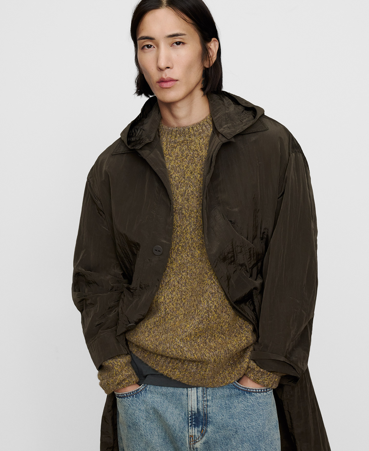 Hooded technical trench coat image number 0