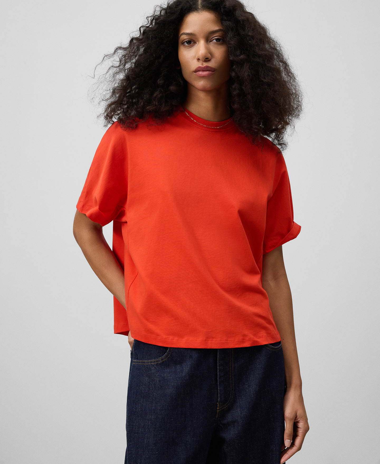 Organic cotton A-line T-shirt woman image number 0