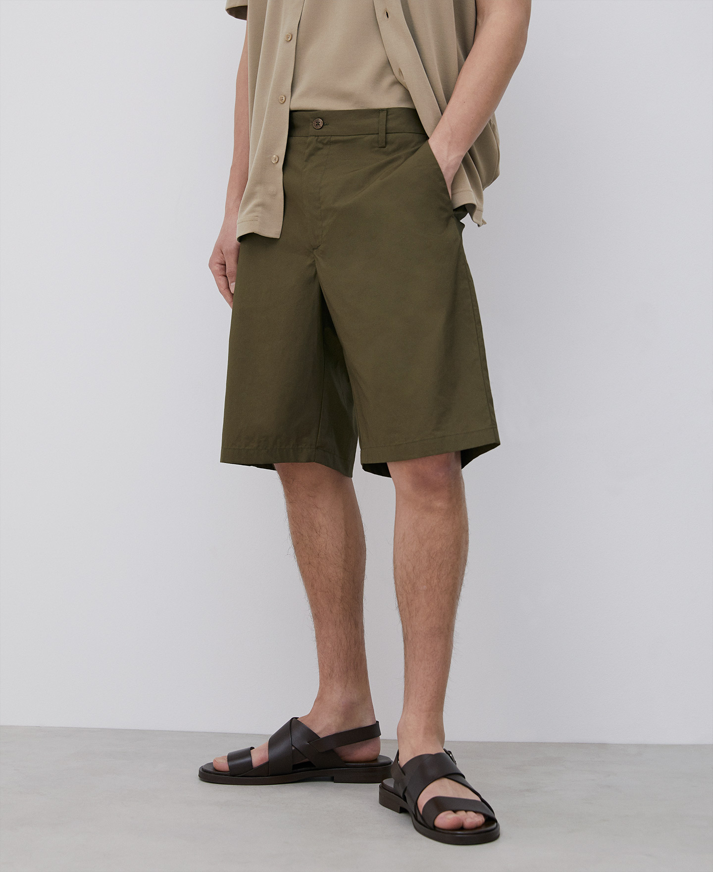 Grey bermuda shorts in cotton image number 1
