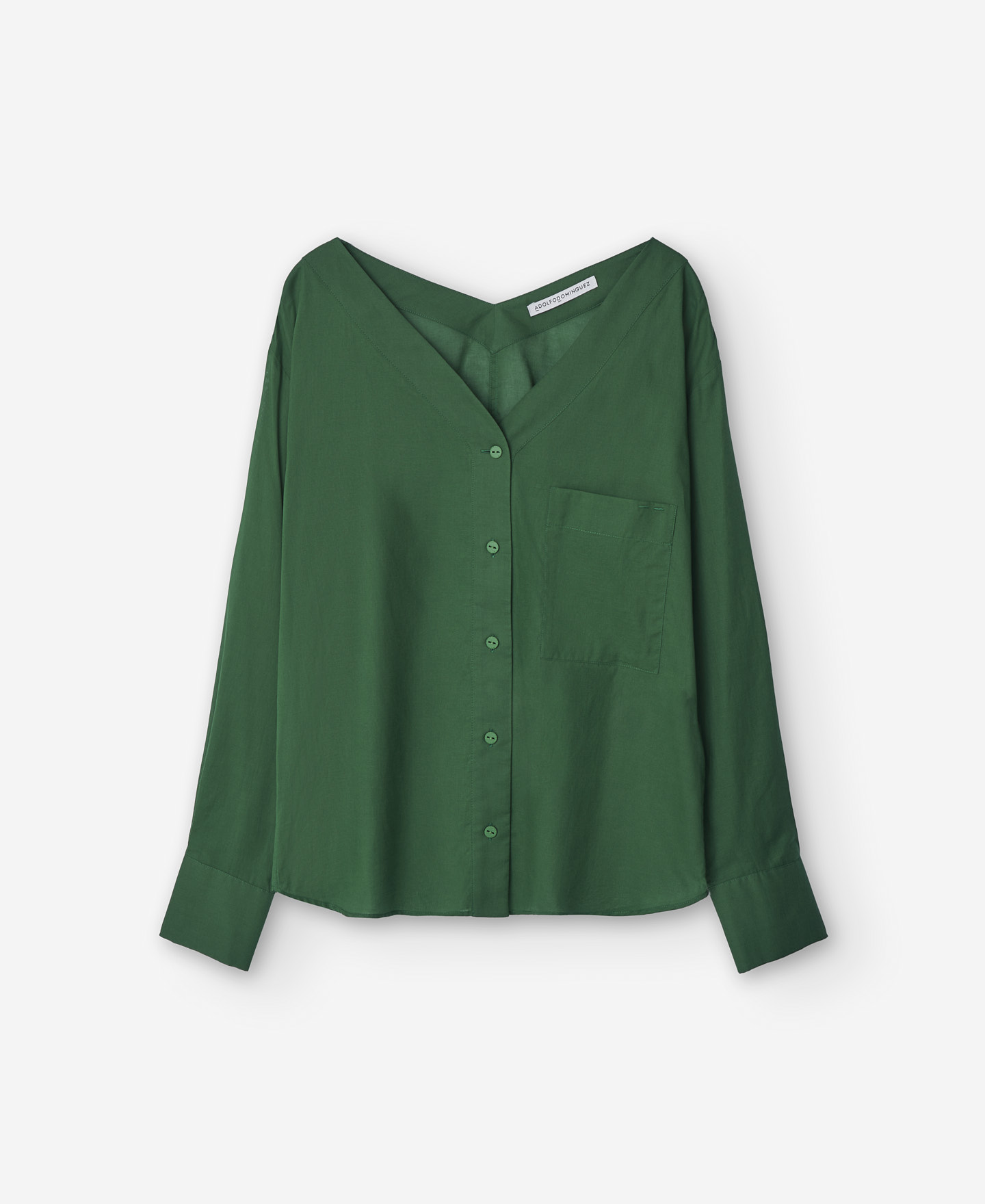 Cotton double v-neck blouse image number 4