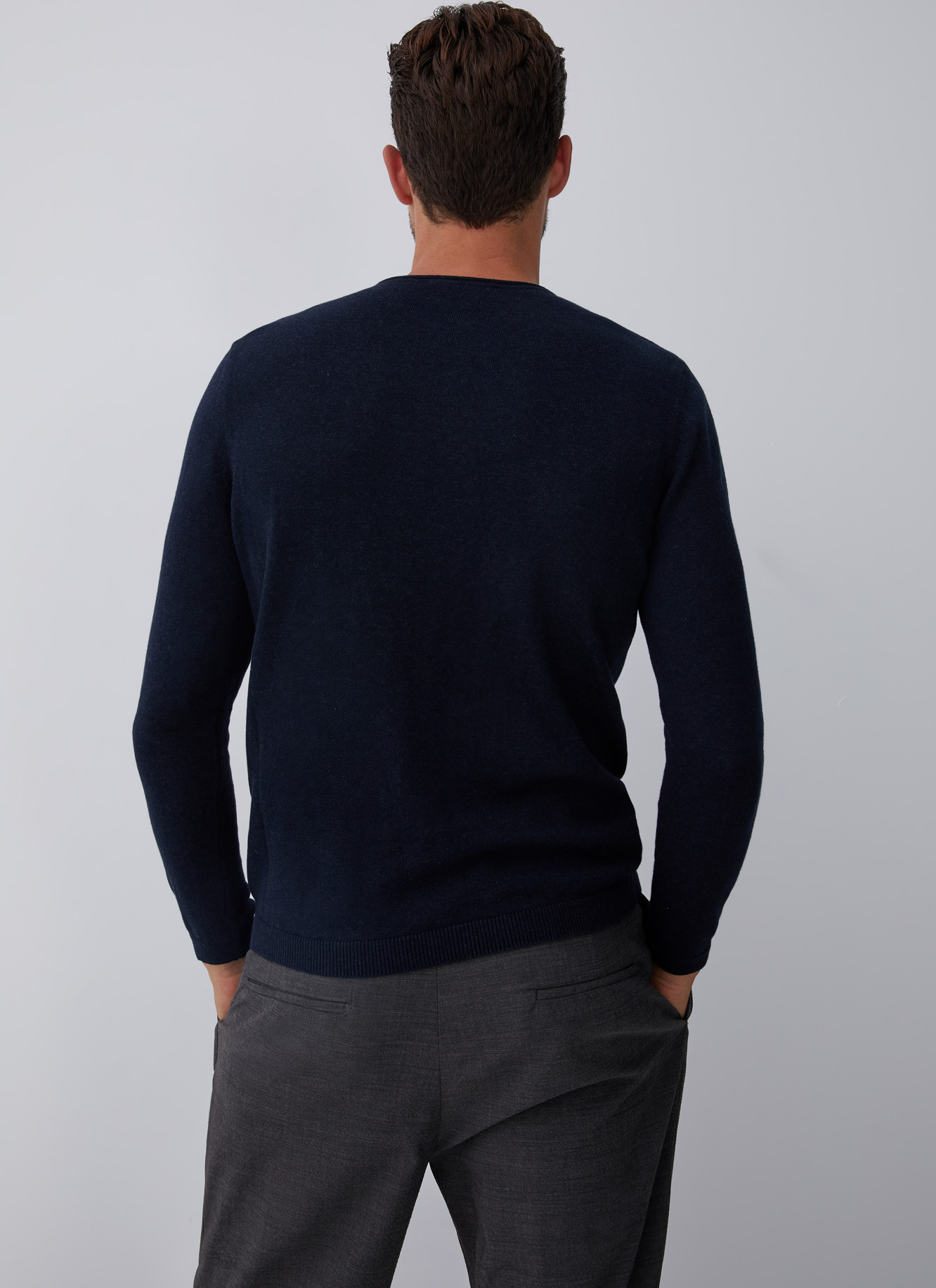 Sweater with roll edge crew collar image number 1