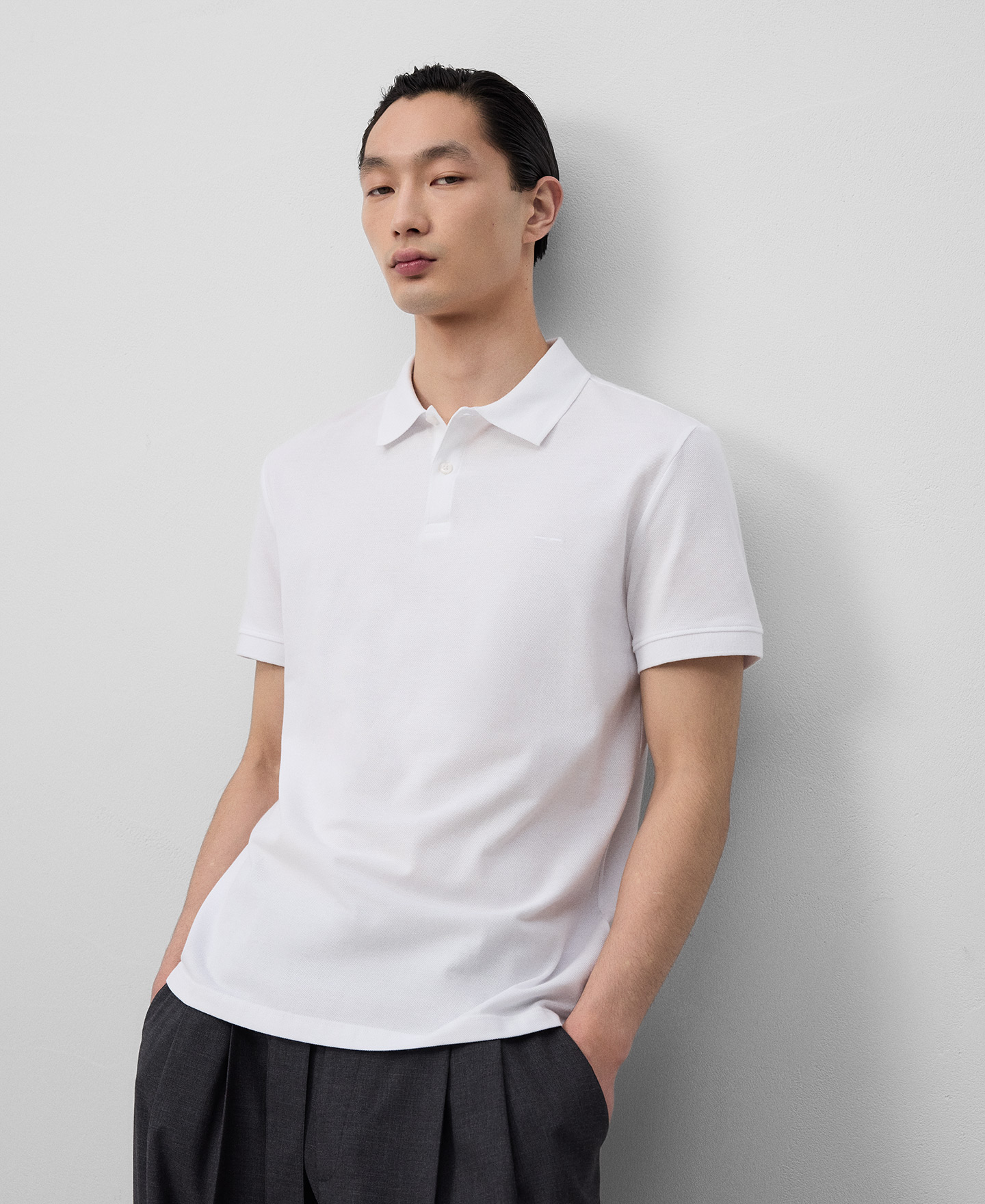 Organic cotton piqué polo shirt man image number 0