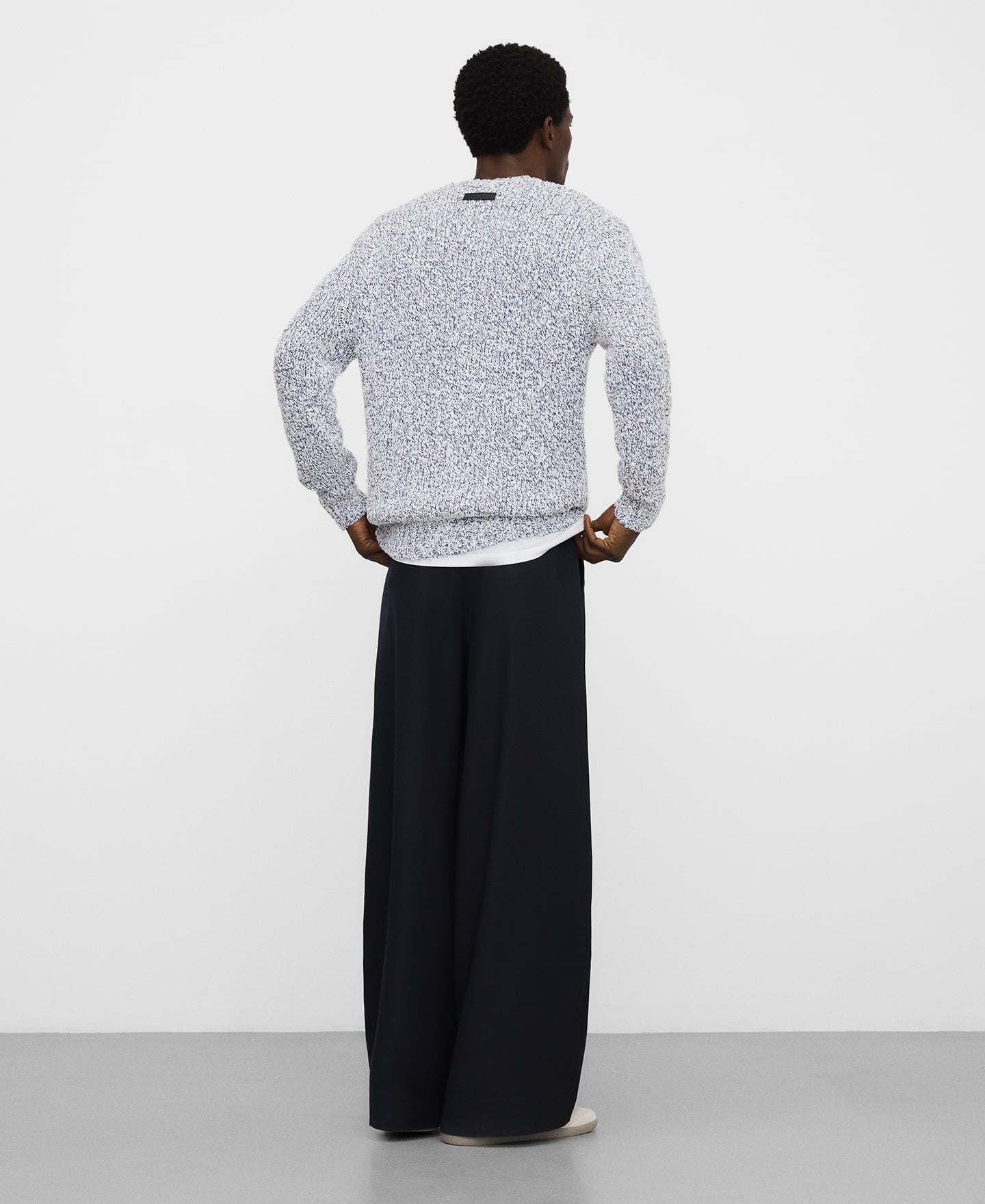 Melange texture knit sweater image number 2