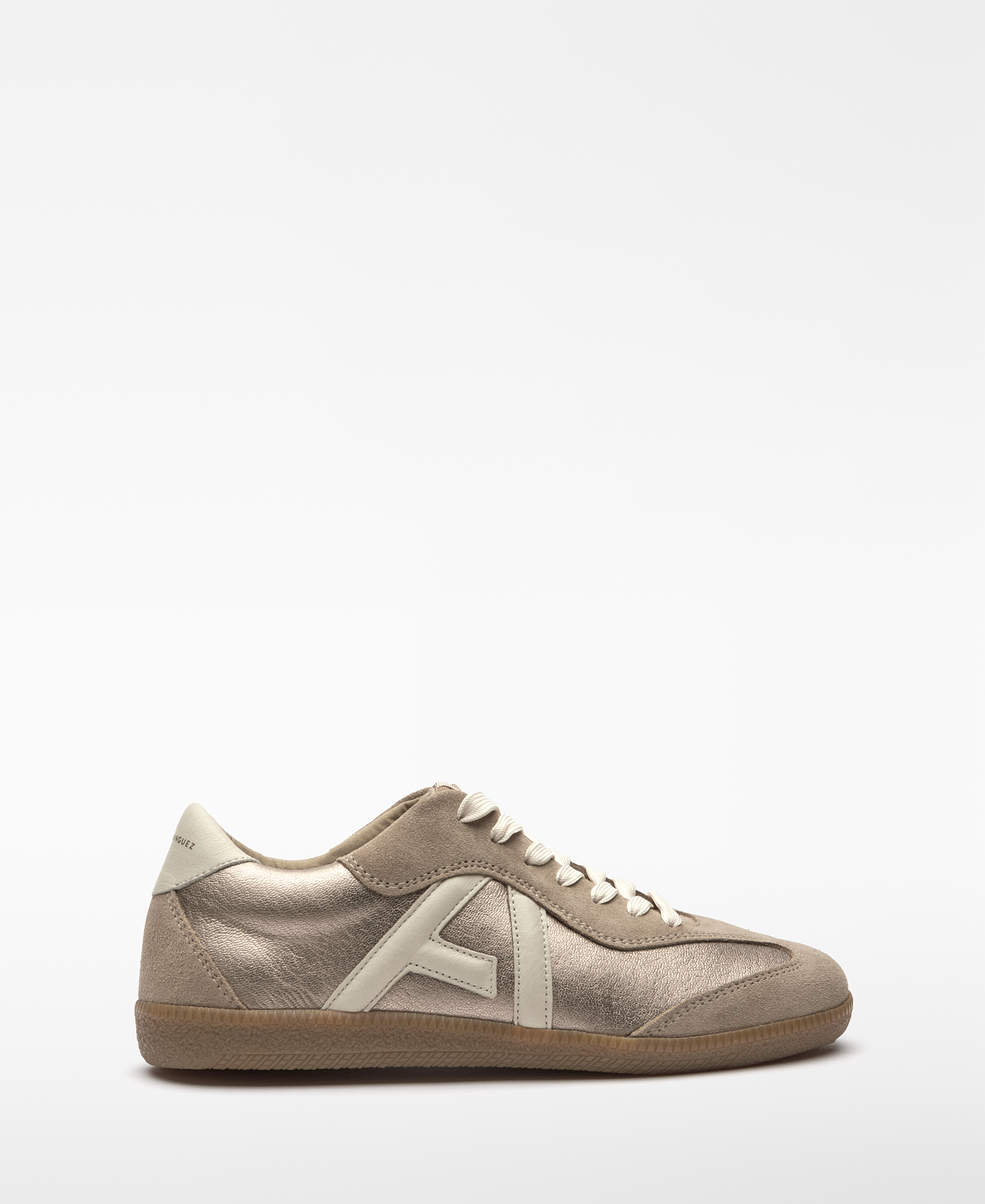 Logo metallic leather sneaker woman image number 0