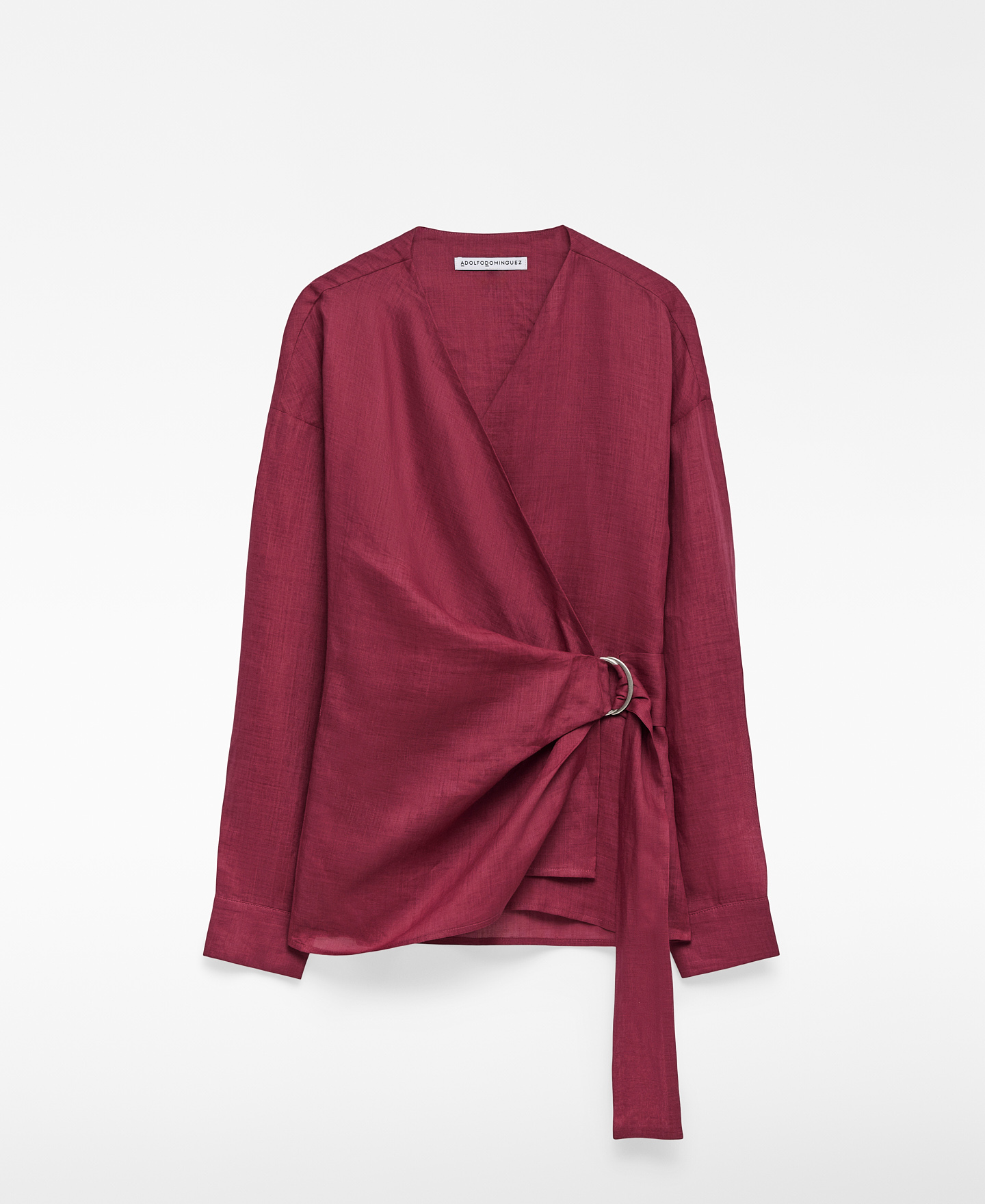Camisa cruzada ramio mujer image number 6