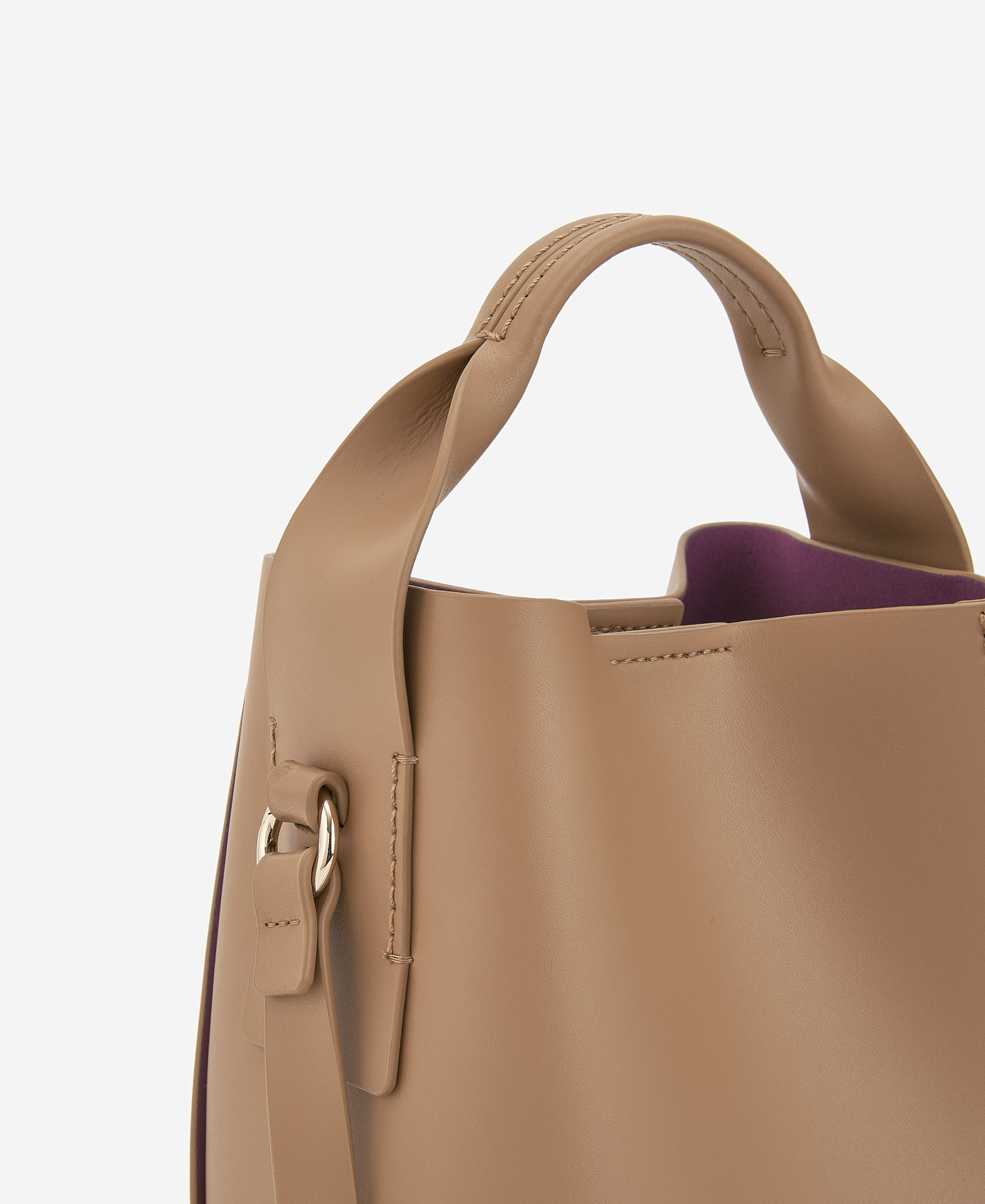 Responsible leather camel hobo bag image number 3