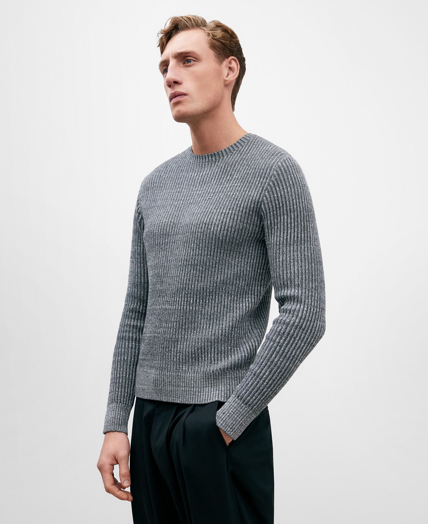 Jersey tejido algodón gris hombre image number 0