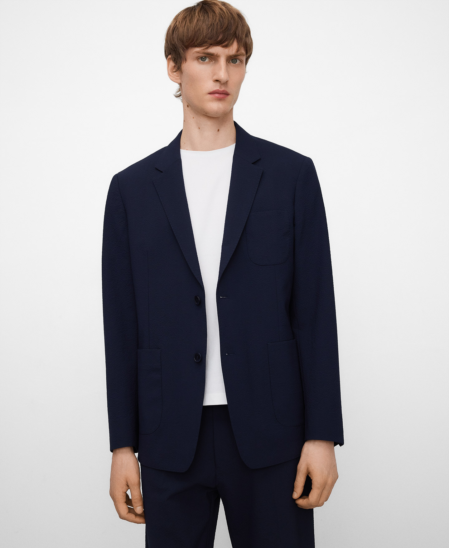 Blazer slim fit seersucker image number 0