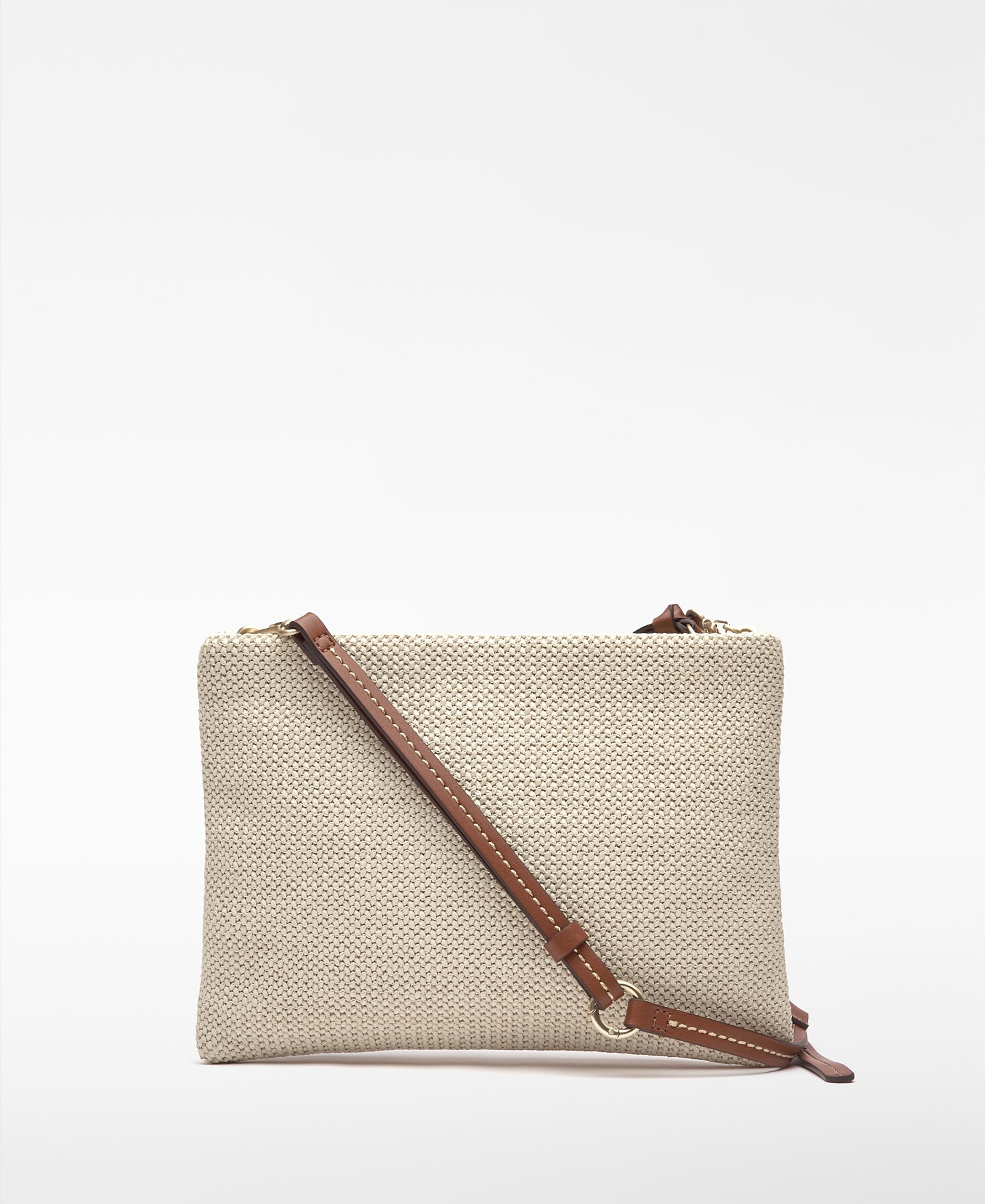 Clutch mit Raffia-Struktur und Stickerei image number 1