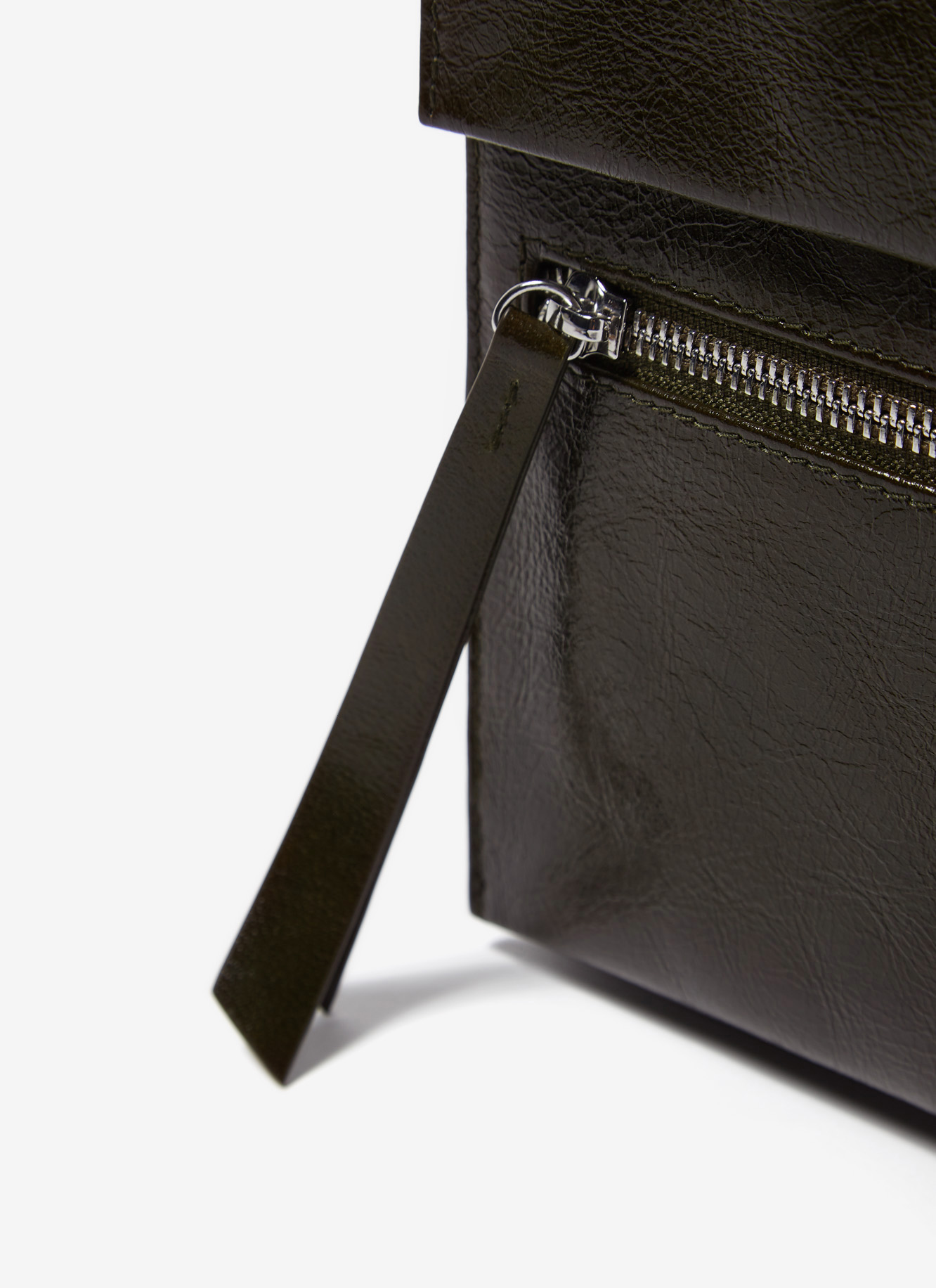 Glossy leather small flat crossbody bag image number 2
