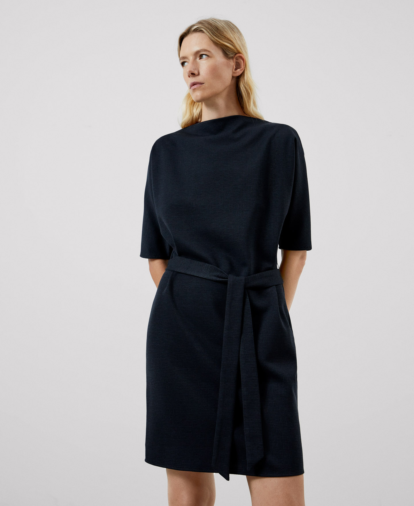 Recycled polyester belted dress image number 0