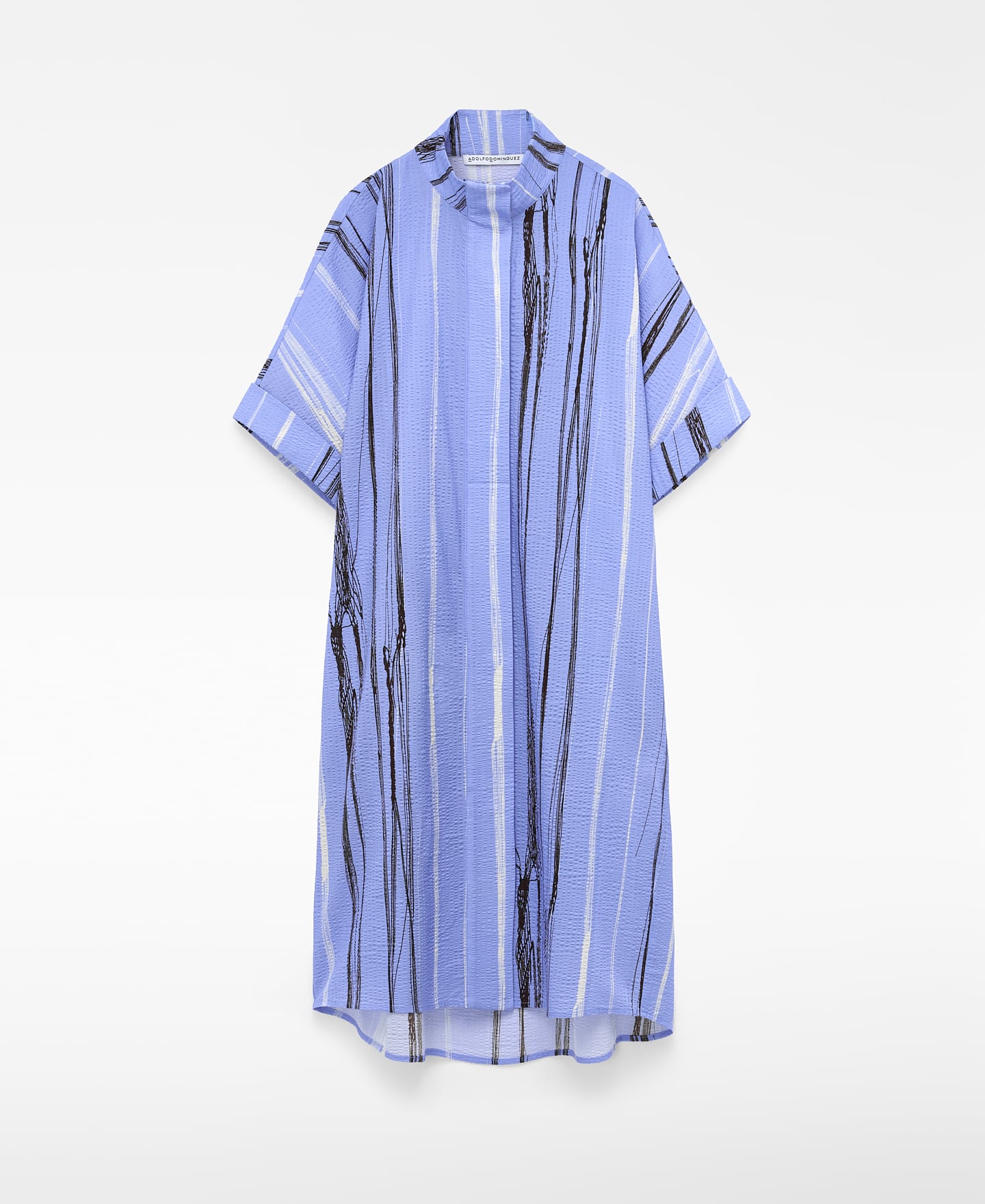 Seersucker-Kleid mit unregelm&auml;&szlig;igen Streifen image number 0