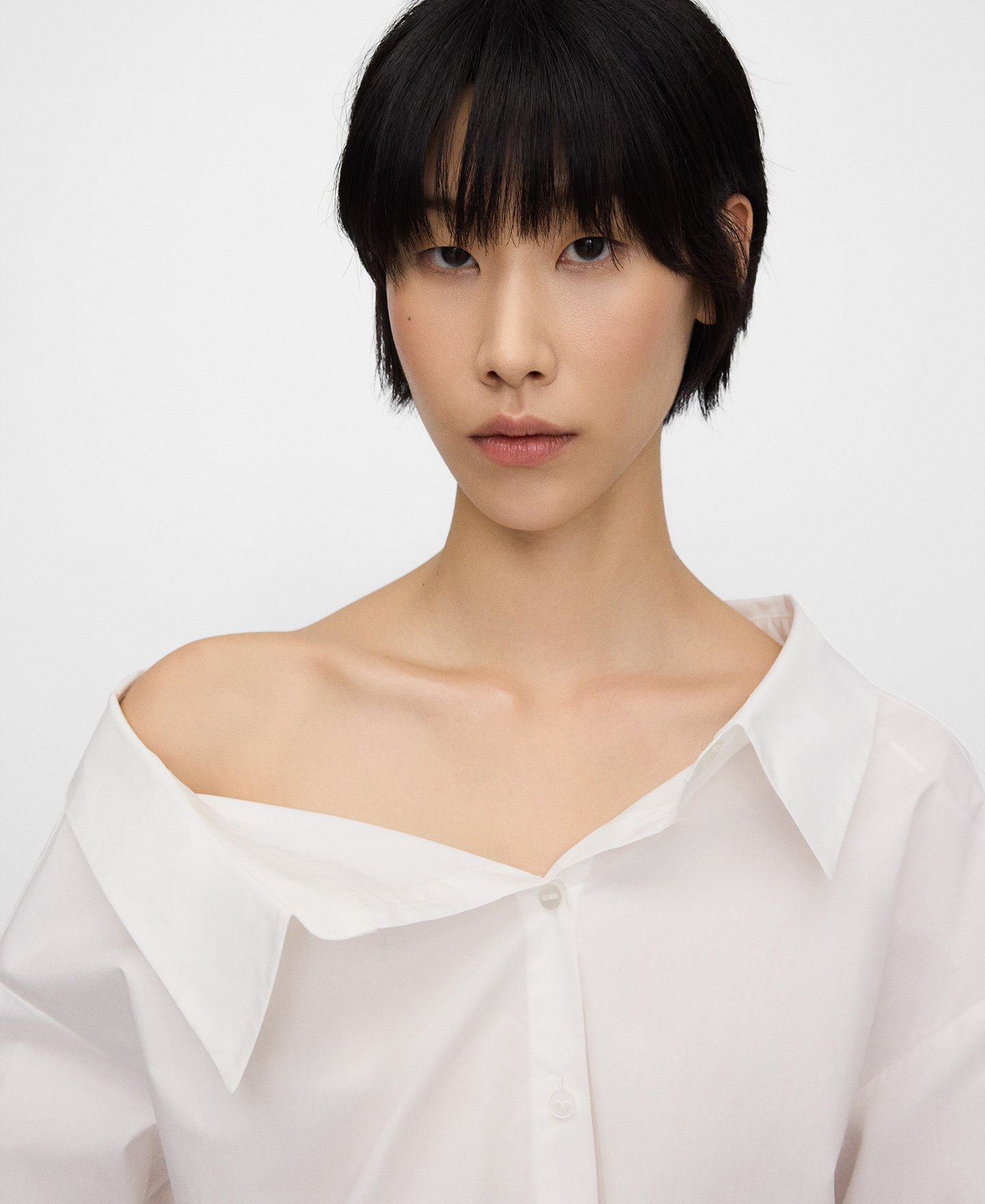 Unstructured asymmetric shirt woman image number 3