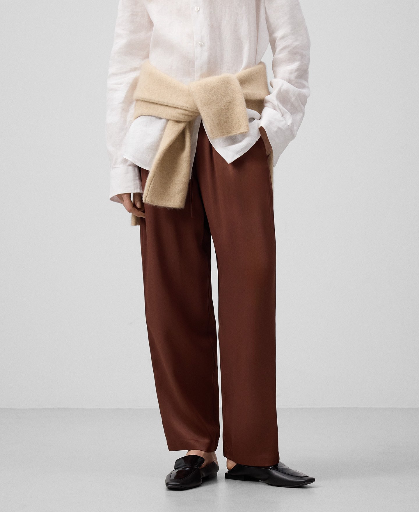 Straight leg pajama trousers woman image number 0