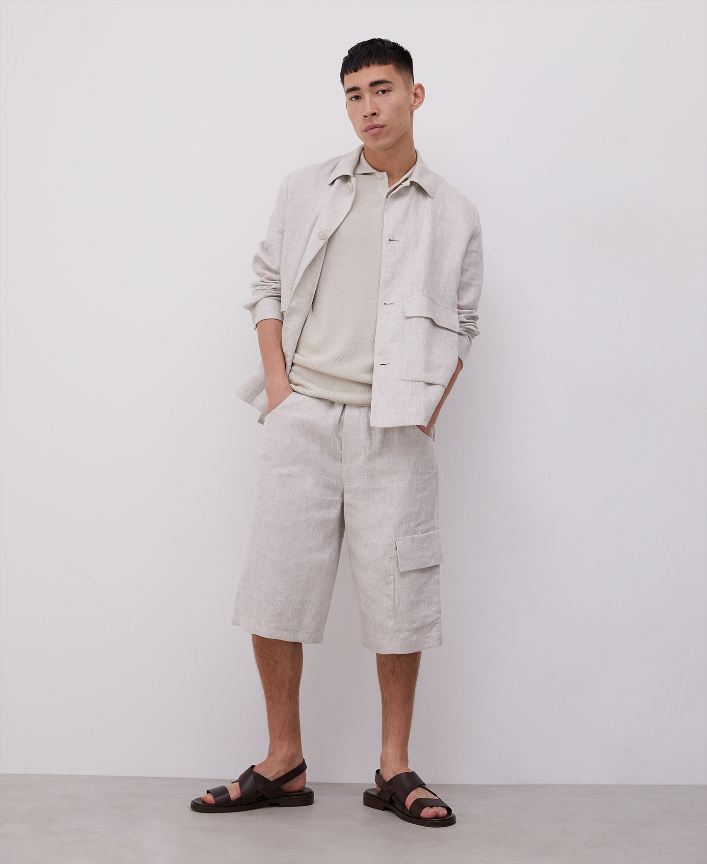 Cotton and viscose polo shirt image number 3