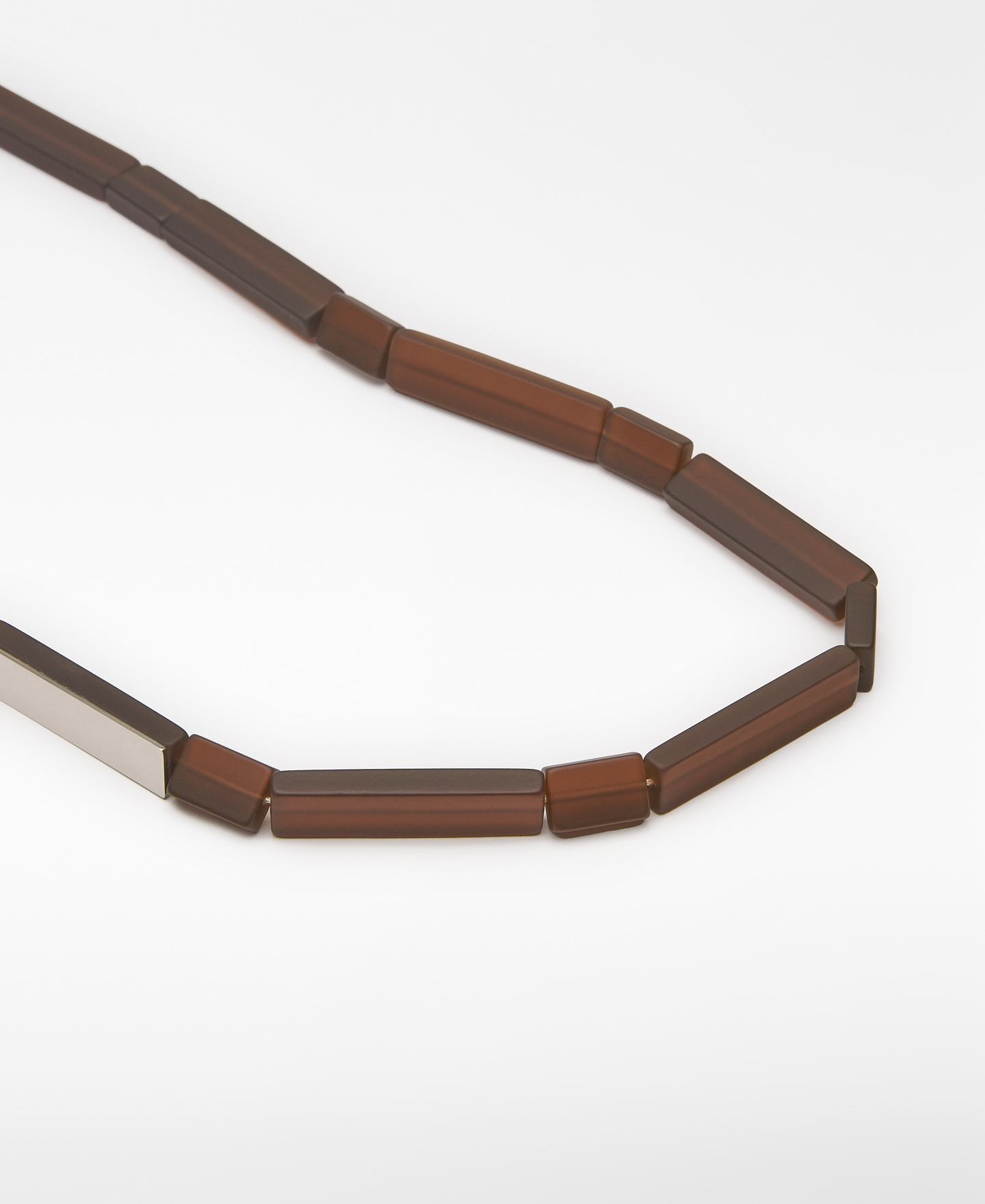 Necklace with matte resin pieces woman image number 1