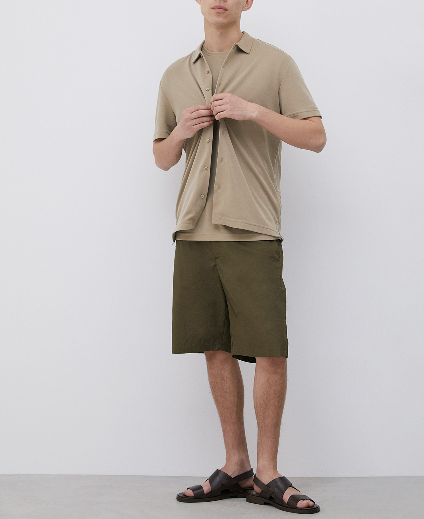 Grey bermuda shorts in cotton image number 0