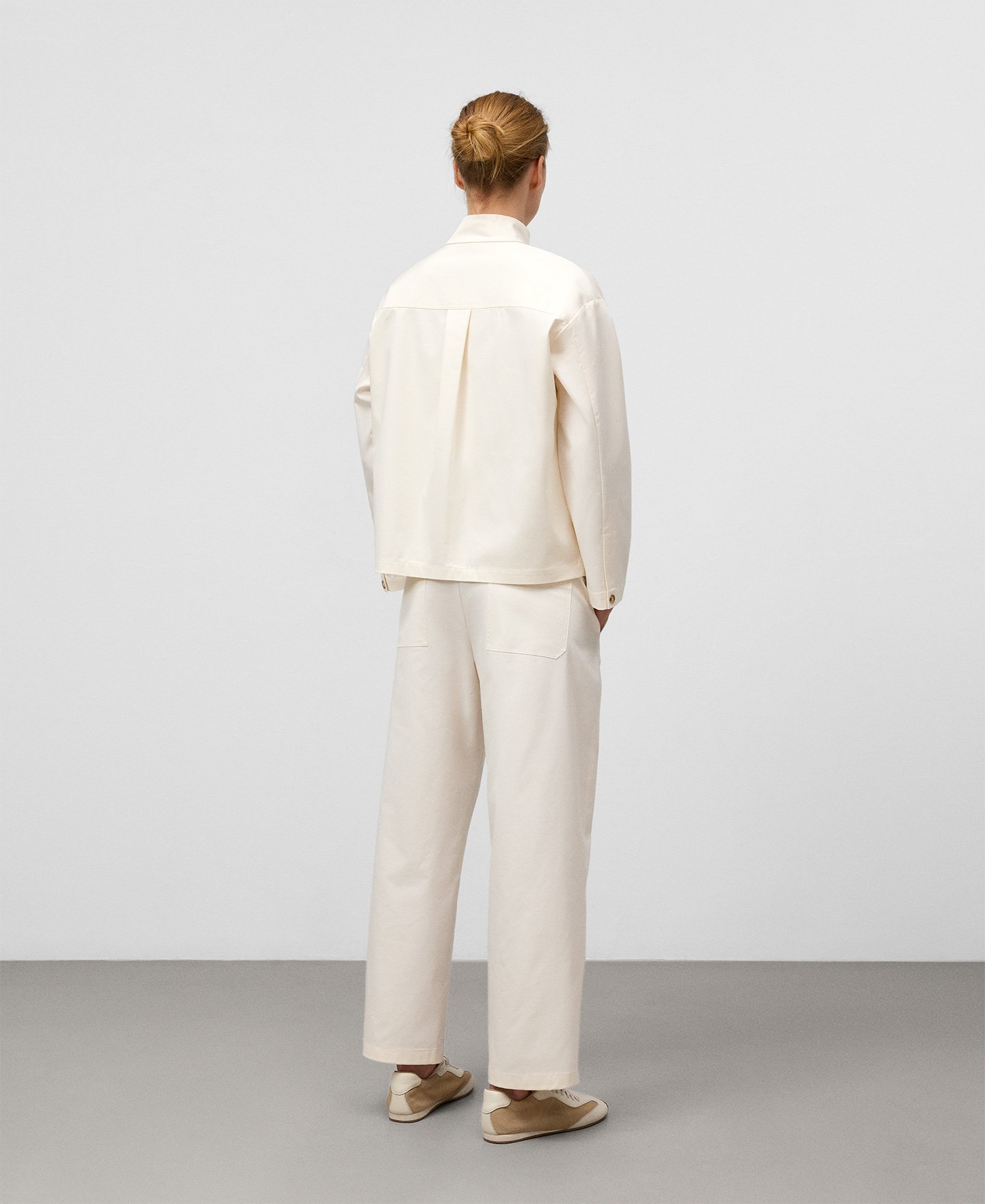 Ecru barrel fit trousers woman image number 2