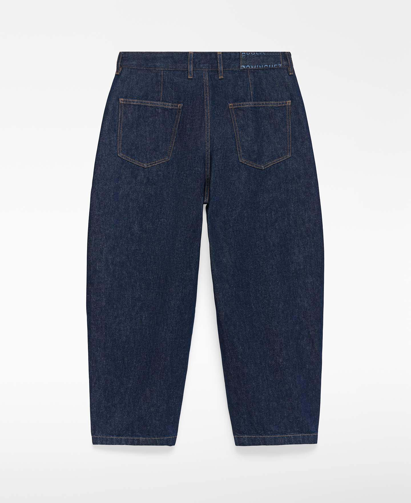 Cotton denim barrel fit trousers man image number 5