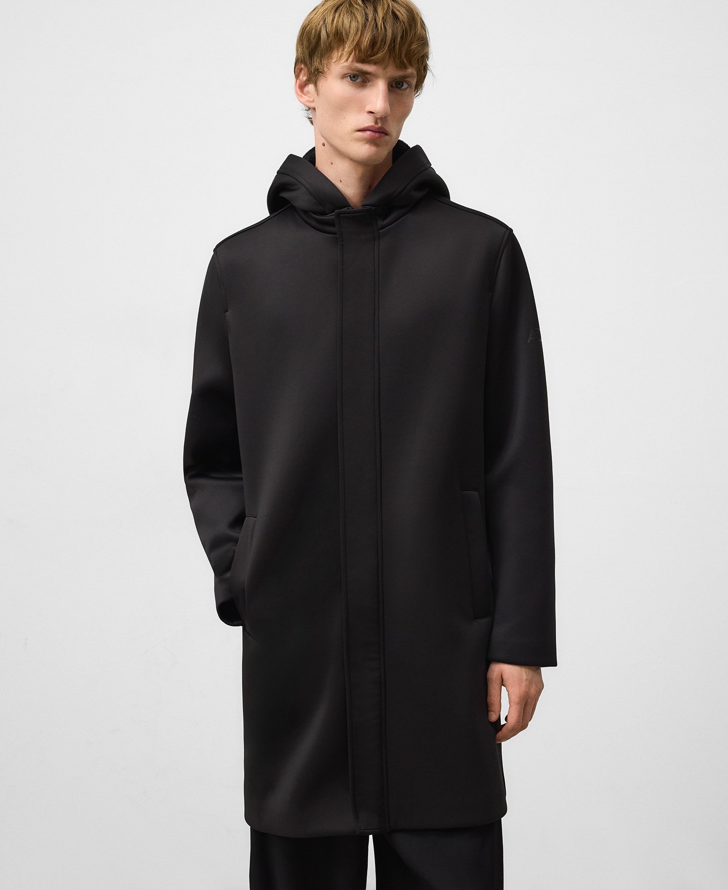 Long neoprene coat man image number 0