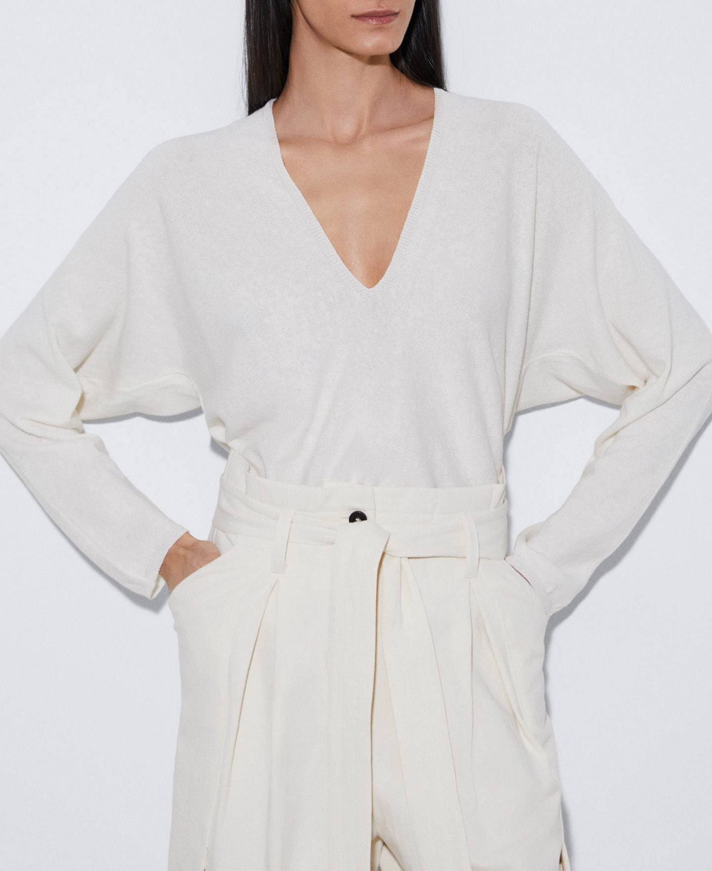 Organic cotton and linen sweater image number 0