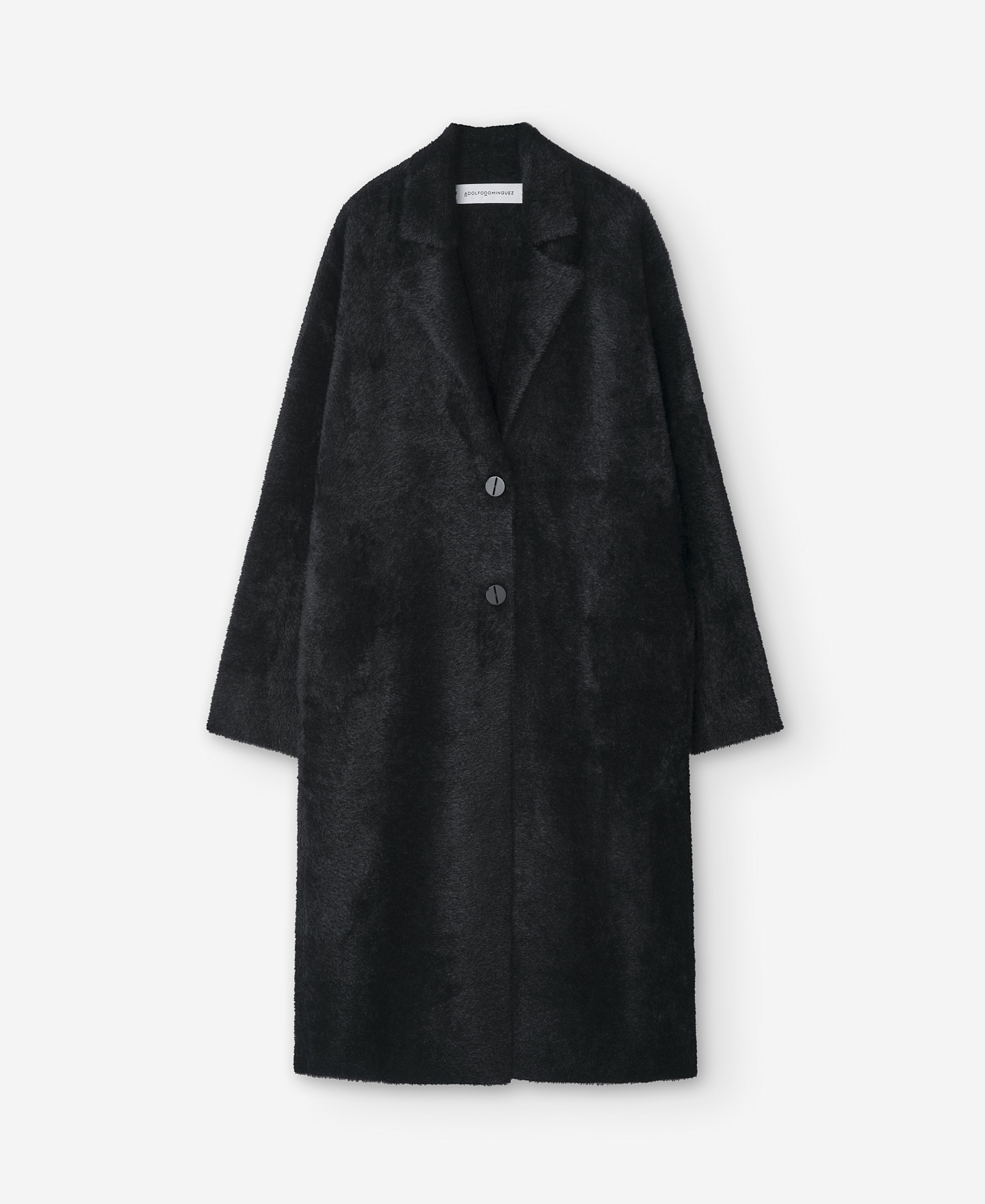 Black nylon fabric coat for women image number 4