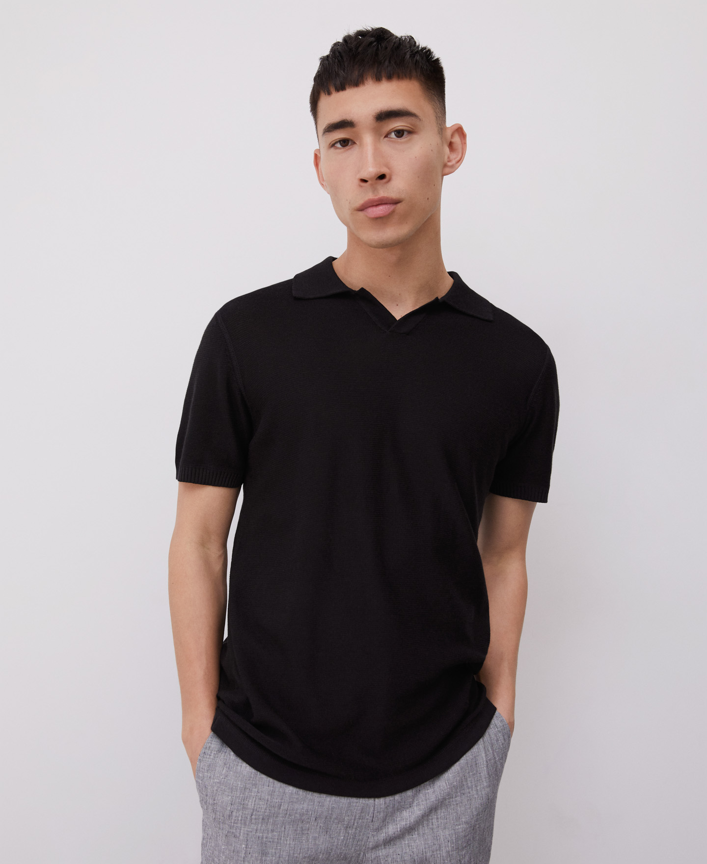 Cotton and viscose polo shirt image number 0