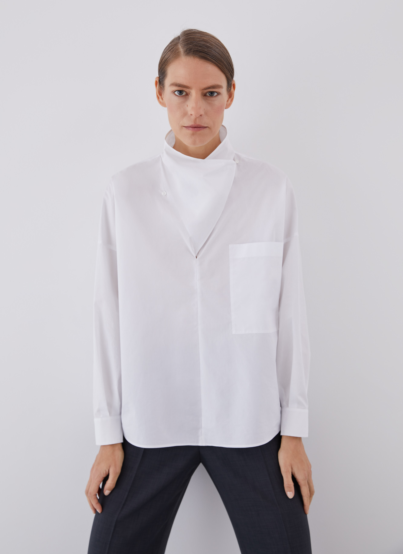 Camisa algodón con cuello multiposición image number 0
