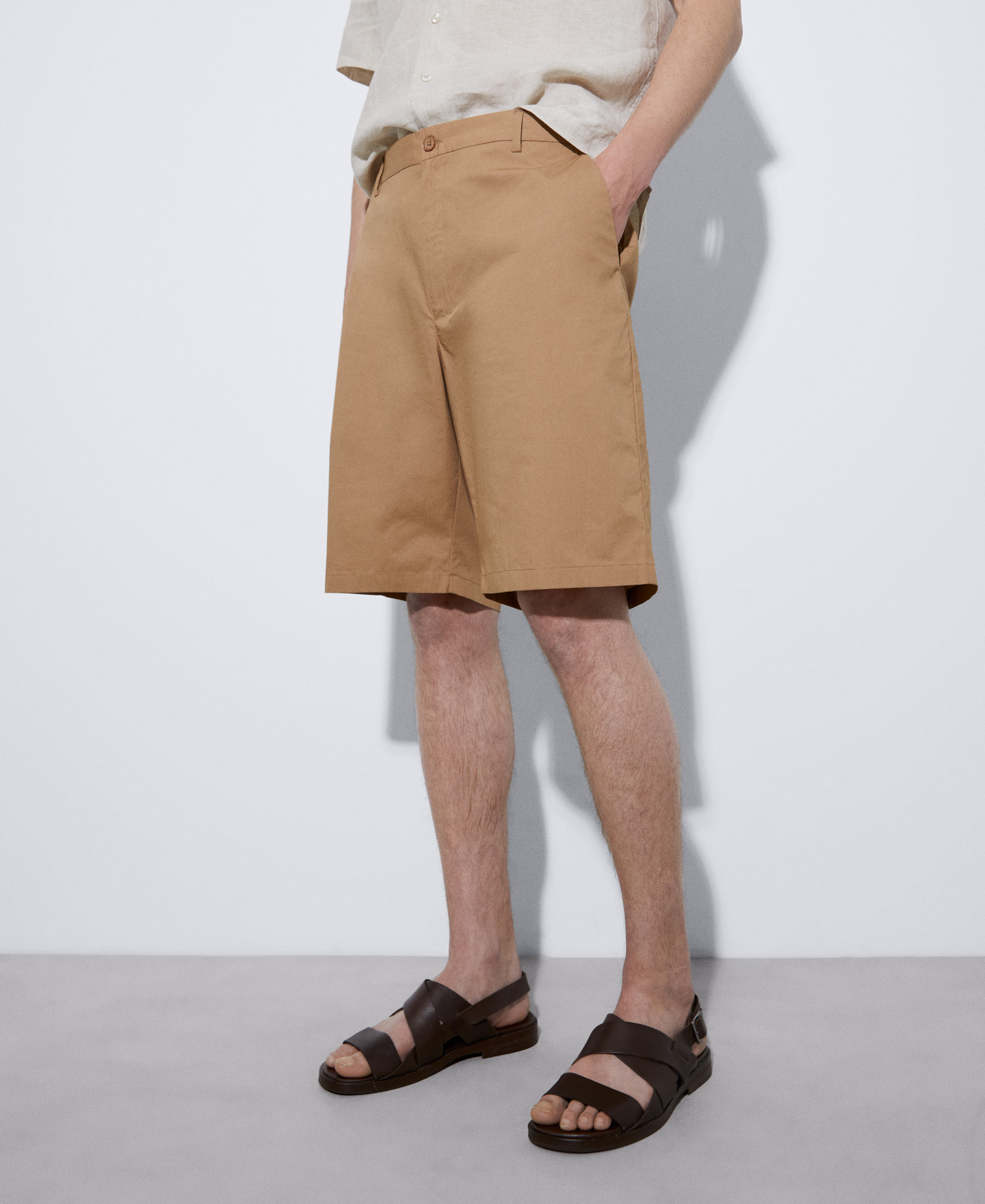 Cotton poplin Bermuda shorts image number 0