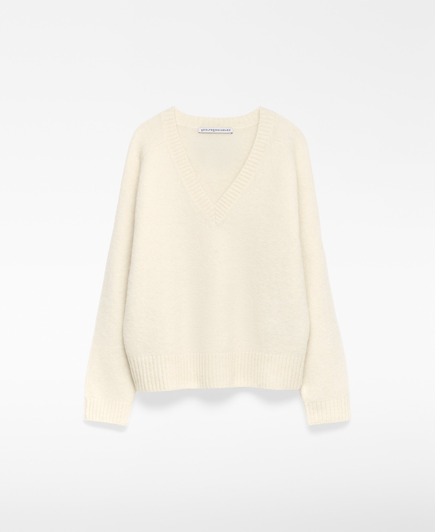 Jersey punto cuello pico mujer image number 4