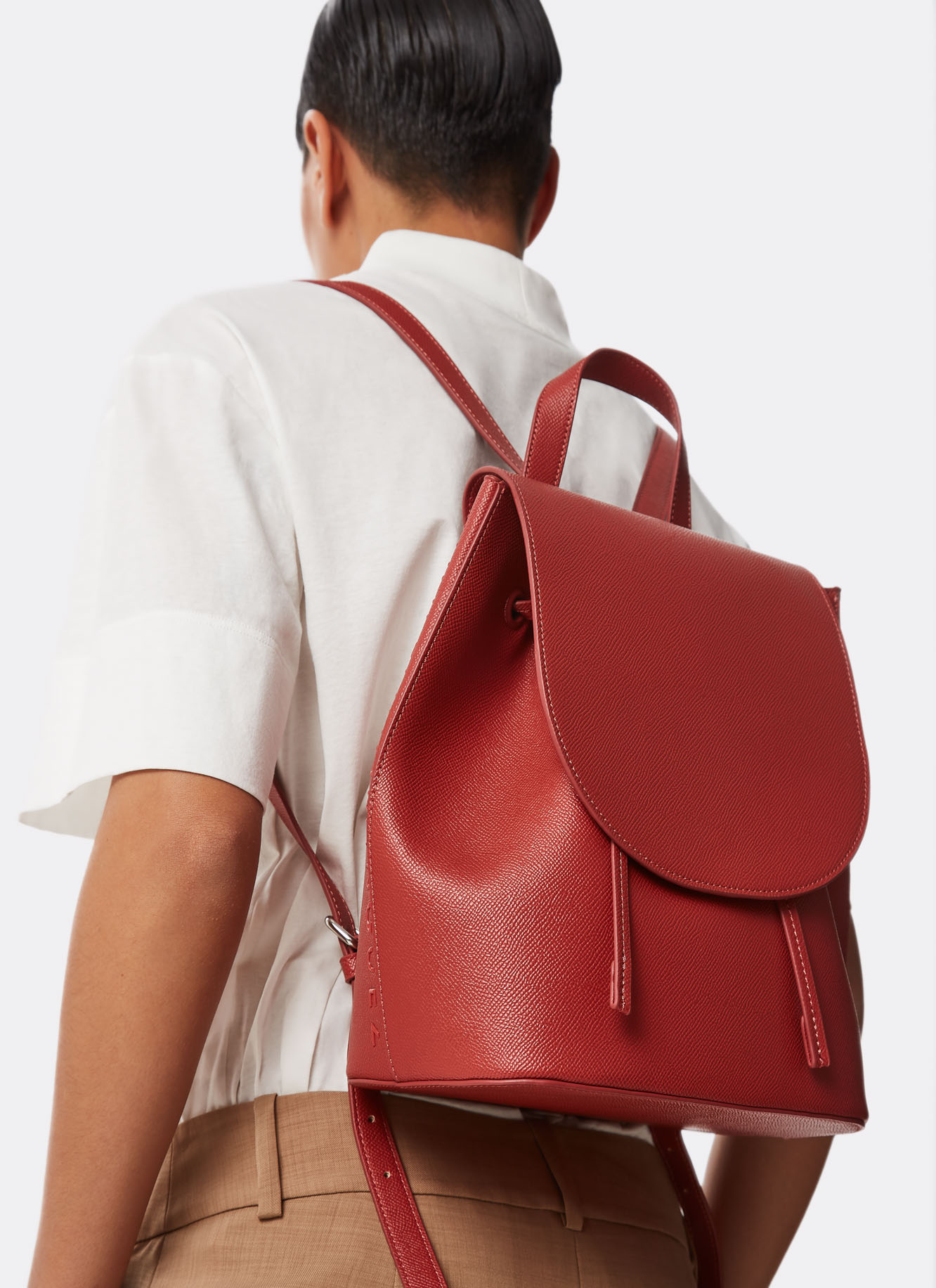 Faux saffiano backpack image number 5