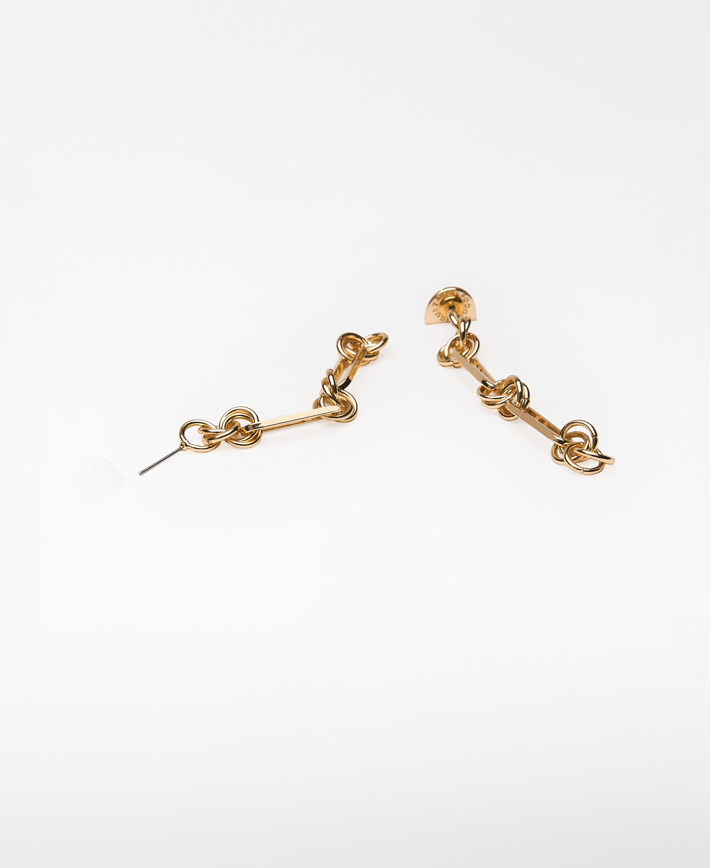 Metal link long earrings woman image number 2