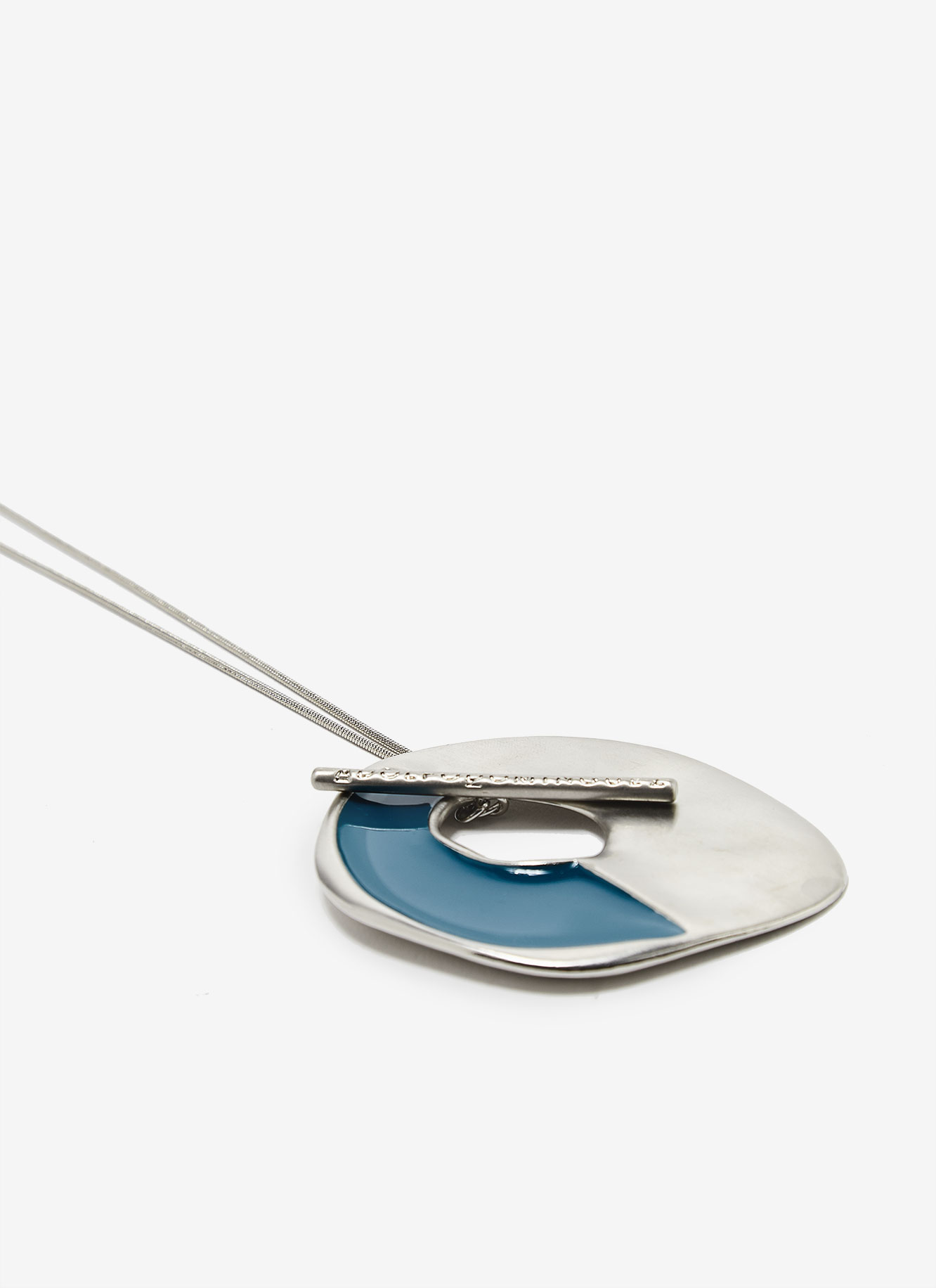 Long metal and resin necklace image number 1