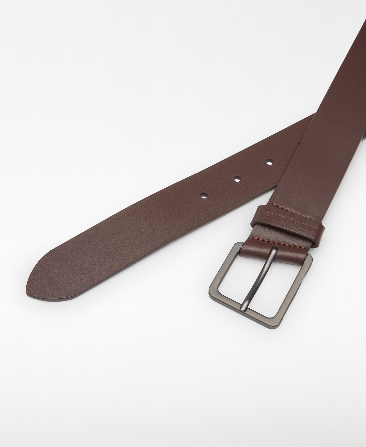 Engraved logo leather belt man image number 2