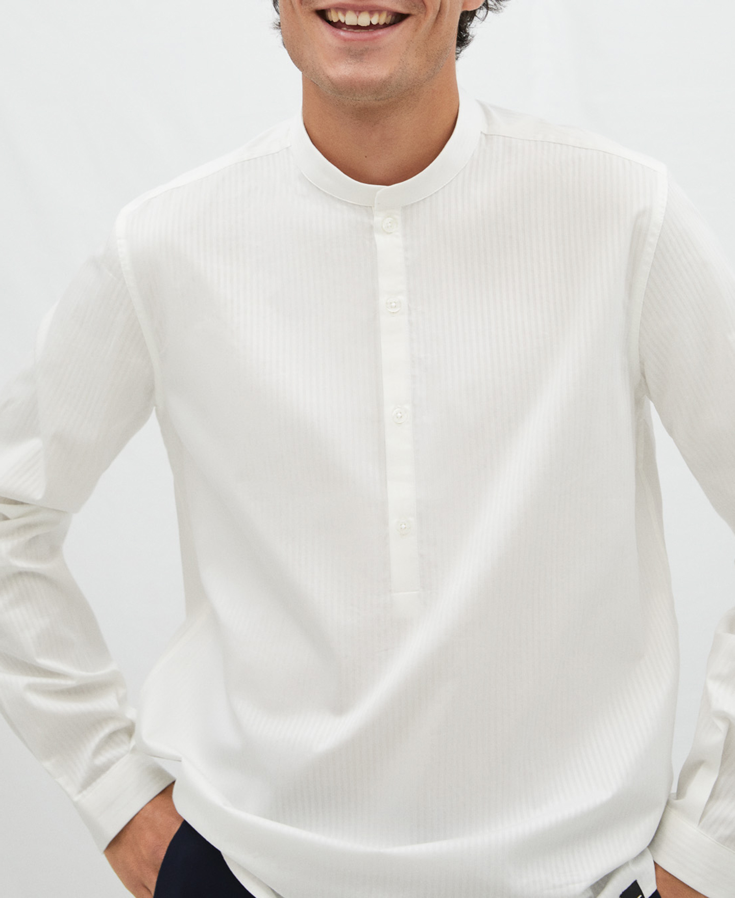 Cotton baker's collar shirt image number 0
