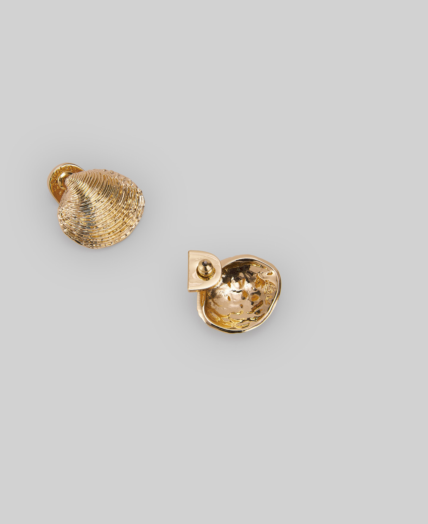 Metal shell earrings woman image number 2