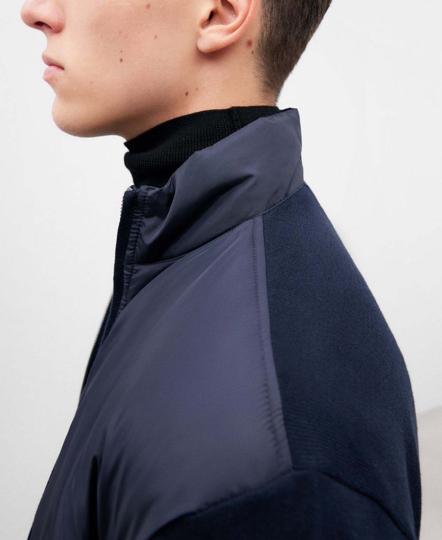 Navy blue cotton cardigan for men image number 3