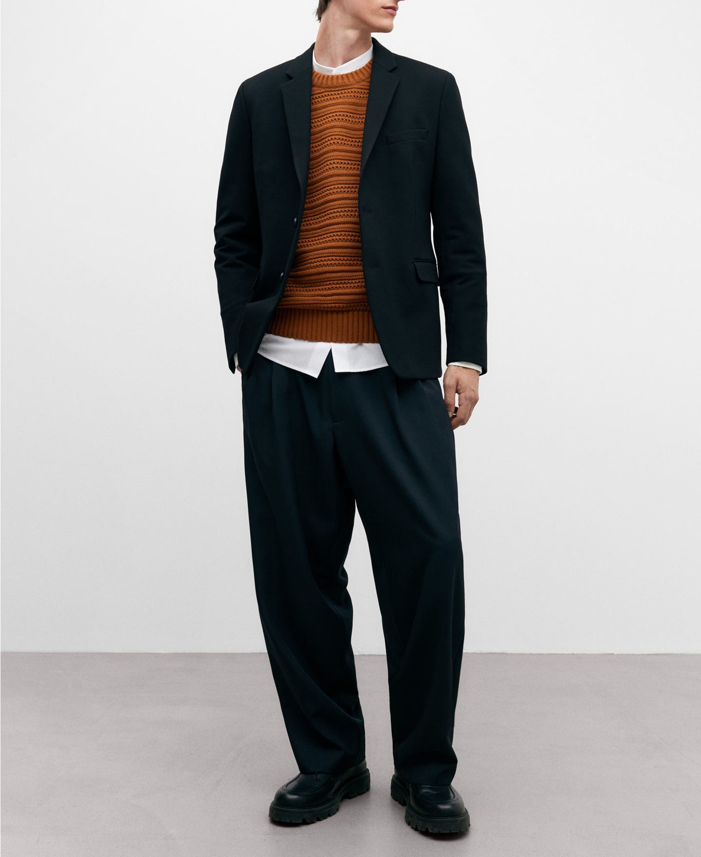 Jersey algodón para hombre color ámbar image number 1