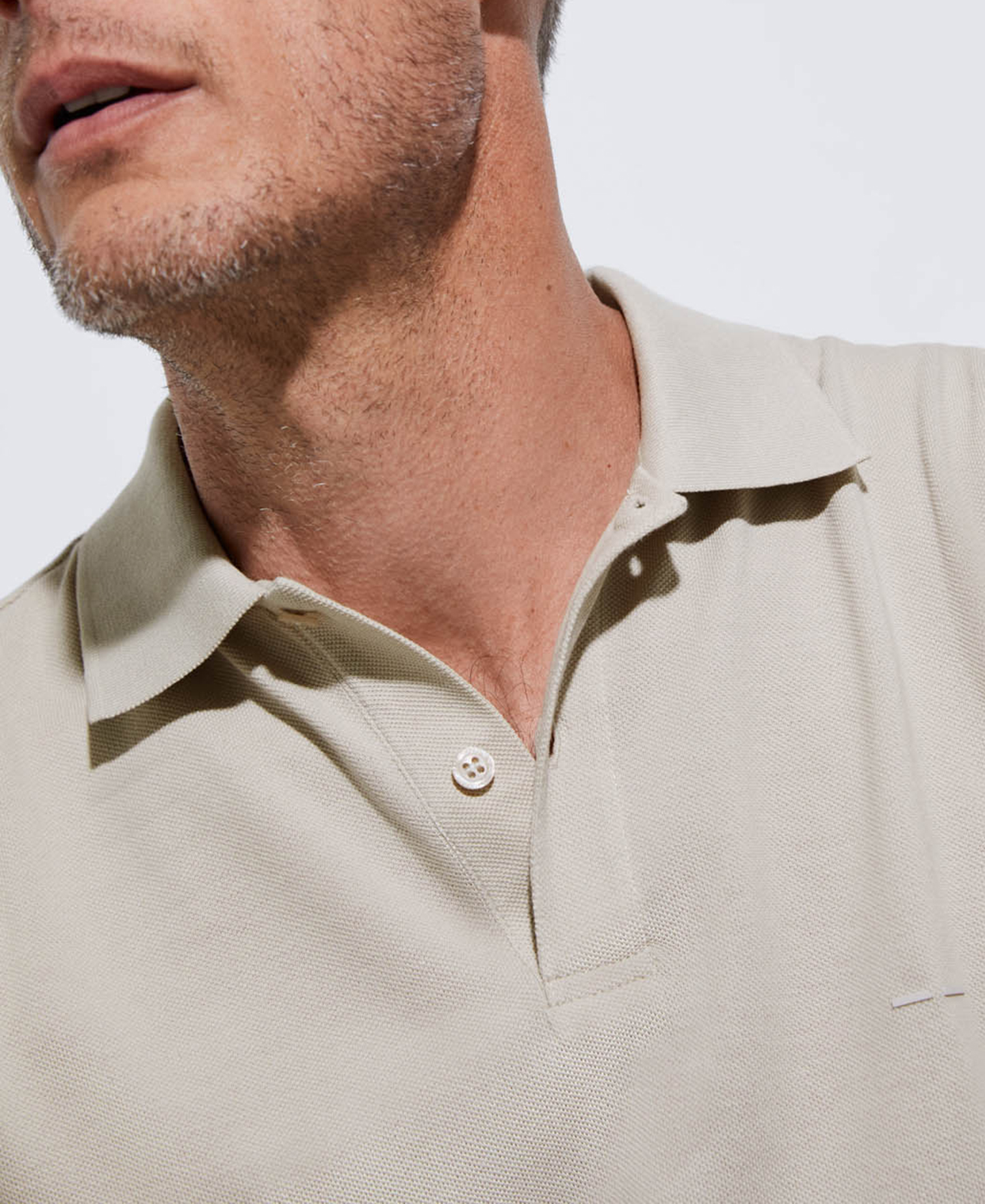 Cotton pique two button polo shirt image number 3
