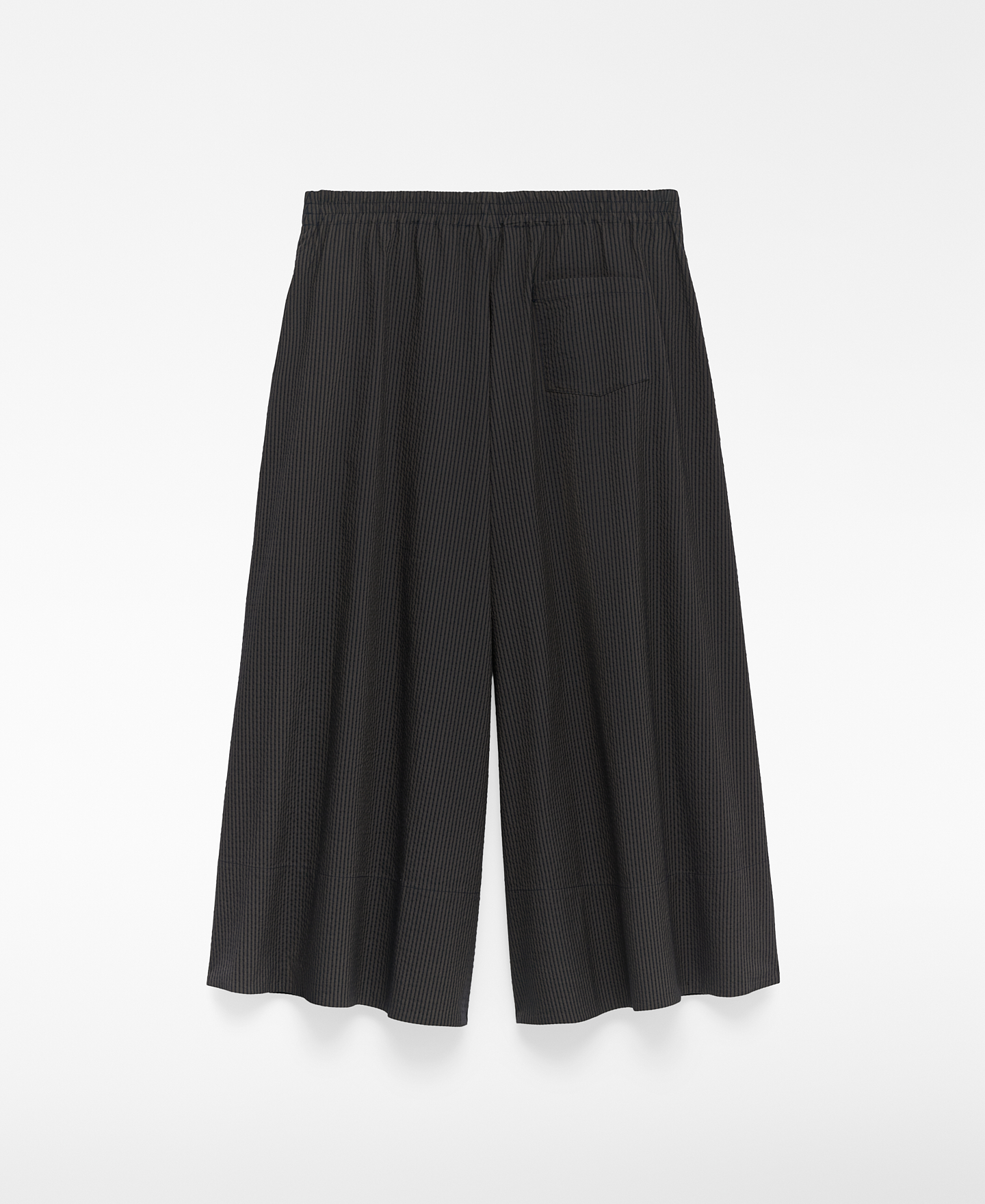 Striped fabric cropped trousers woman image number 5