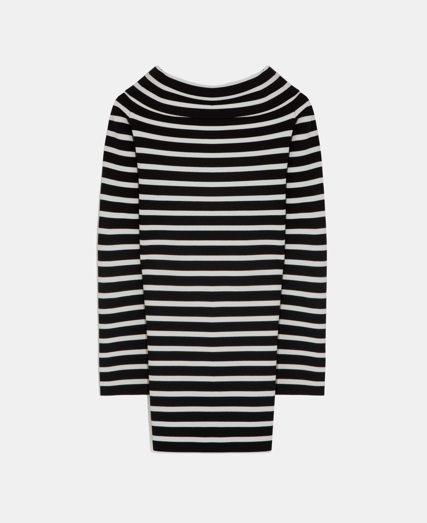Striped sweater with straight neckline image number 4