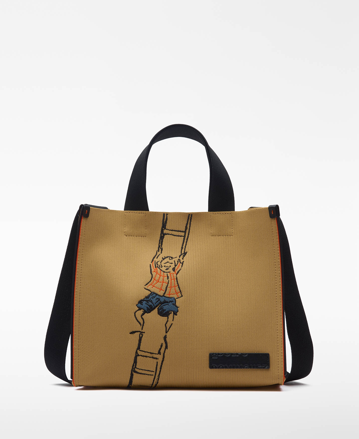Embroidered horizontal shopper bag woman image number 0