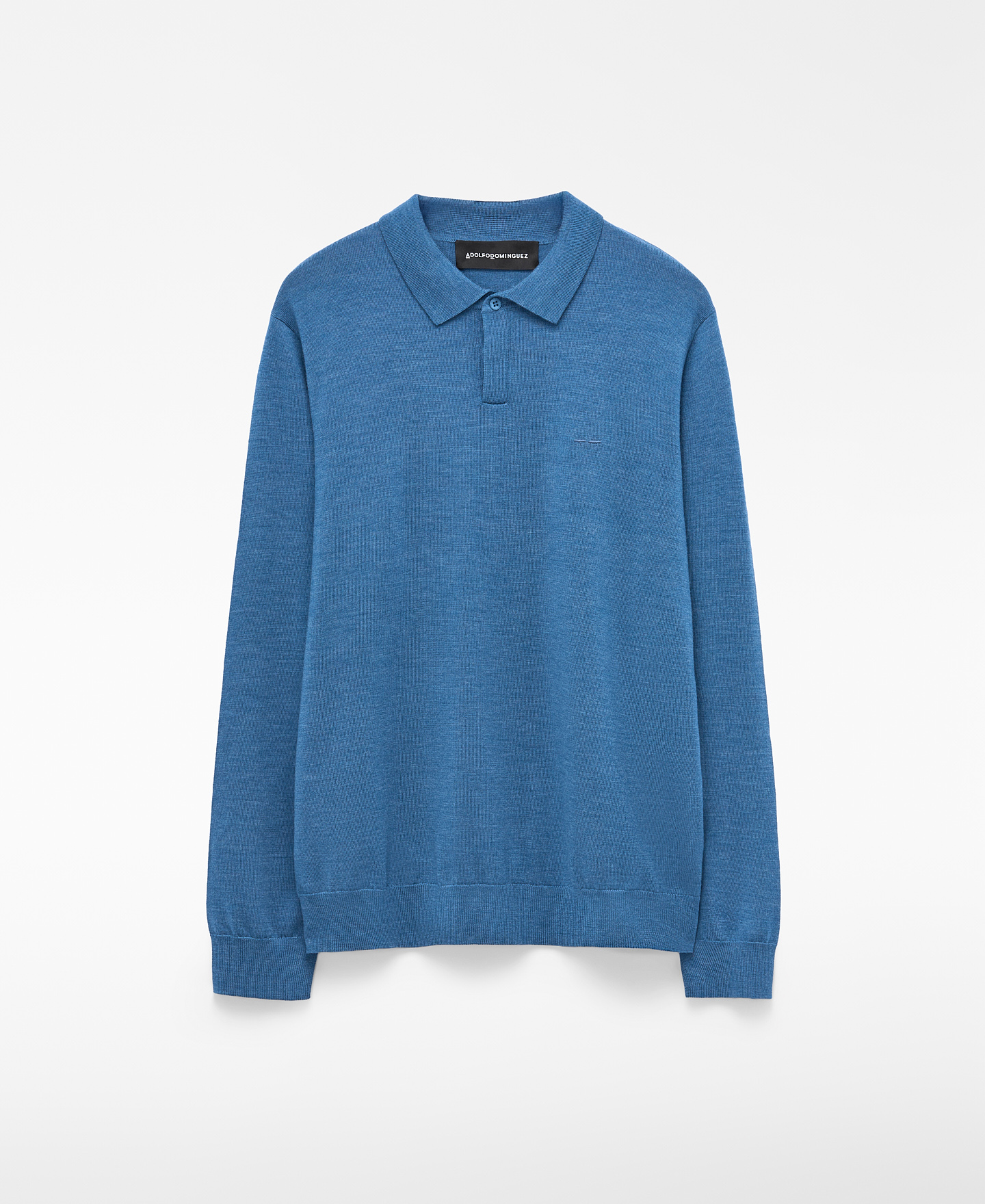 Merino wool long sleeve polo shirt image number 6