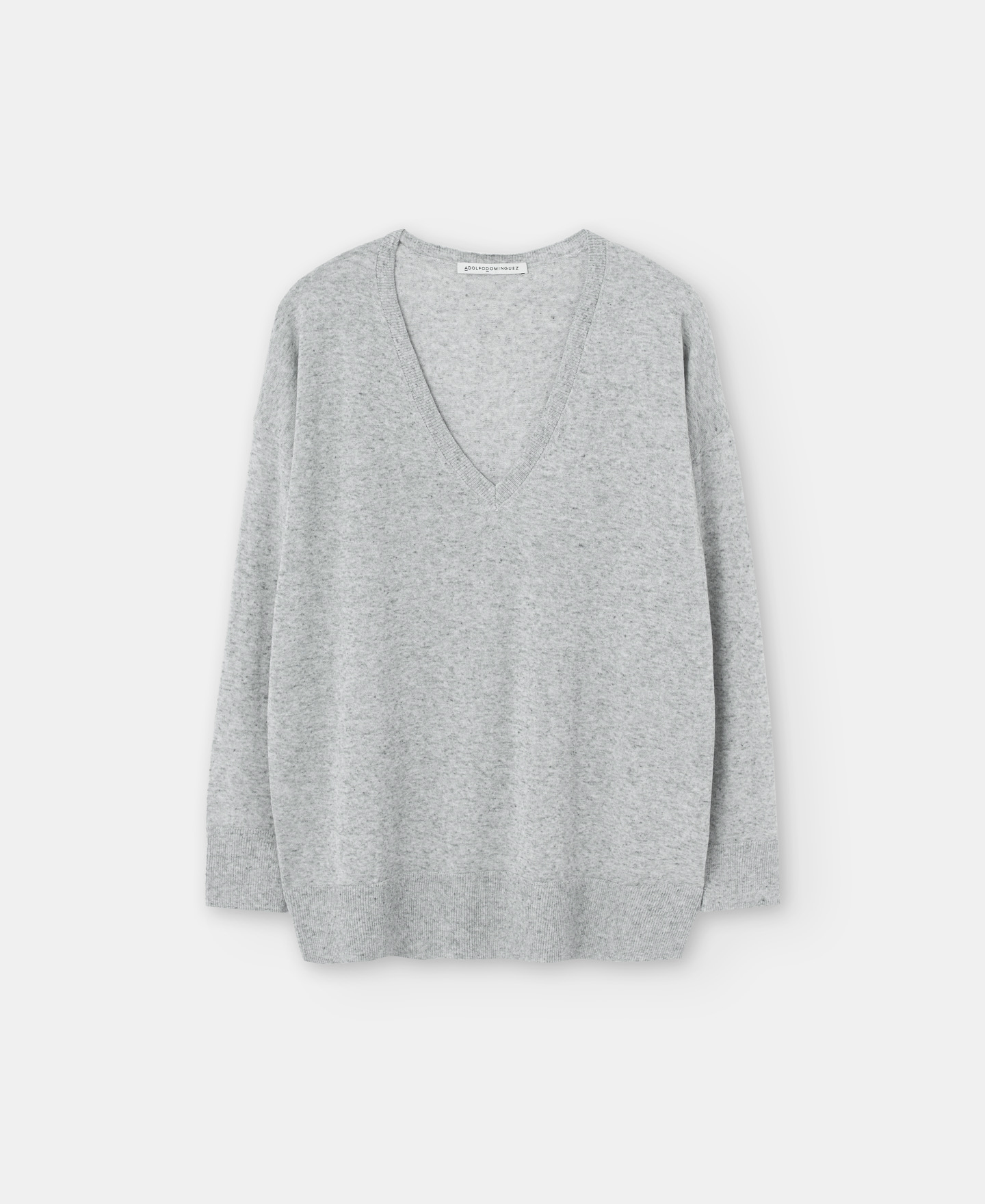 Linen and polyester neckline sweater image number 5