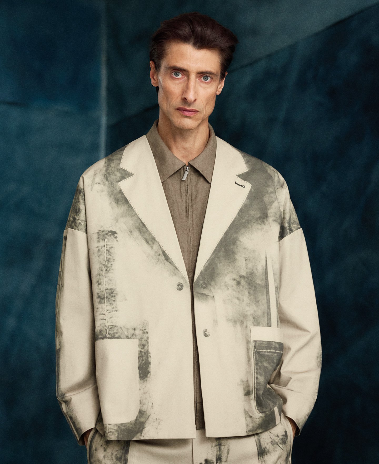 Blazer oversize efeito envelhecido para homem image number 0
